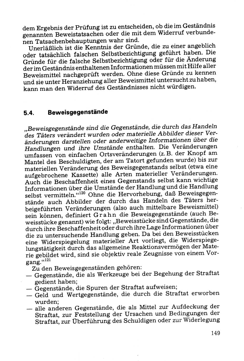 Grundfragen der Beweisführung im Ermittlungsverfahren [Deutsche Demokratische Republik (DDR)] 1980, Seite 149 (Bws.-Fhrg. EV DDR 1980, S. 149)