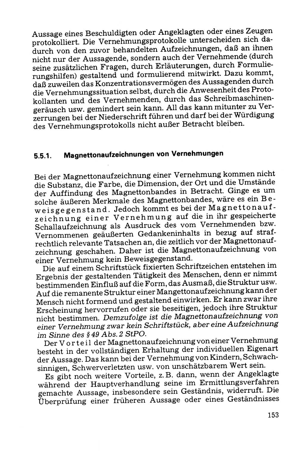 Grundfragen der Beweisführung im Ermittlungsverfahren [Deutsche Demokratische Republik (DDR)] 1980, Seite 153 (Bws.-Fhrg. EV DDR 1980, S. 153)