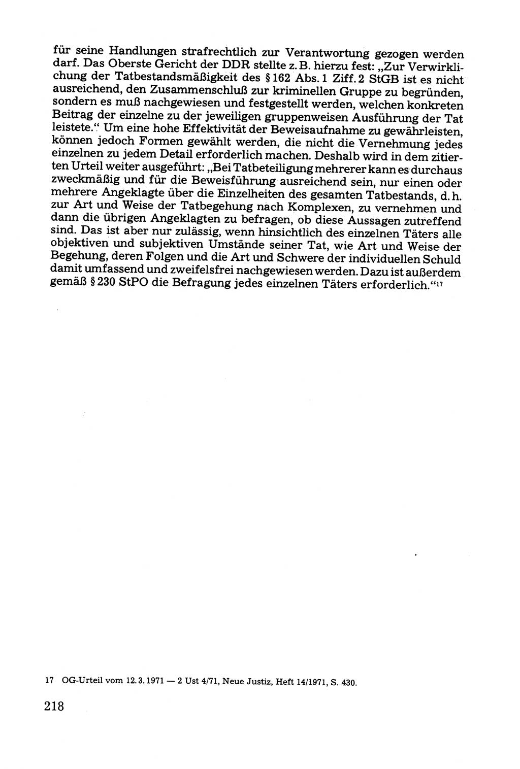 Grundfragen der BeweisfÃ¼hrung im Ermittlungsverfahren [Deutsche Demokratische Republik (DDR)] 1980, Seite 218 (Bws.-Fhrg. EV DDR 1980, S. 218)