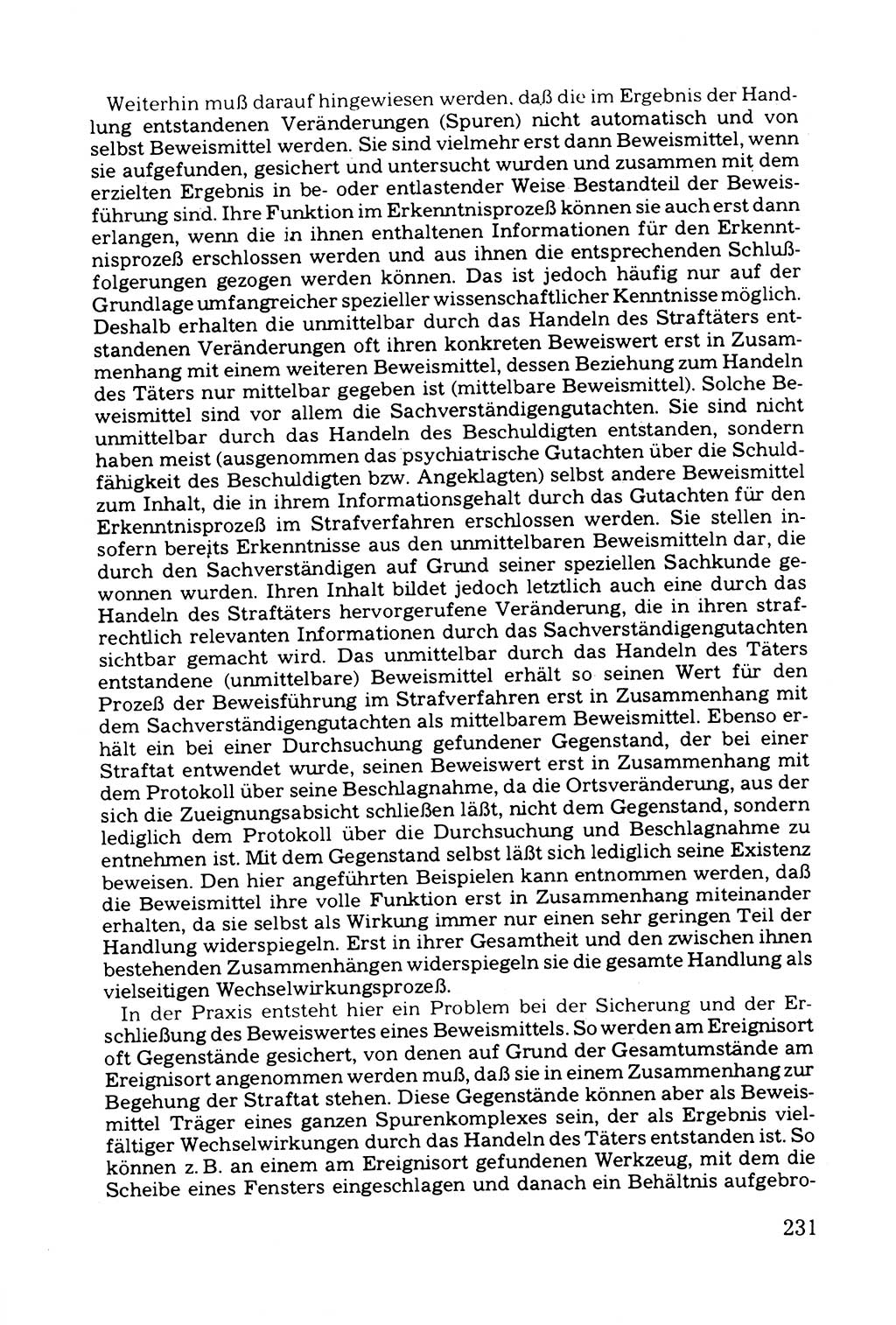Grundfragen der Beweisführung im Ermittlungsverfahren [Deutsche Demokratische Republik (DDR)] 1980, Seite 231 (Bws.-Fhrg. EV DDR 1980, S. 231)
