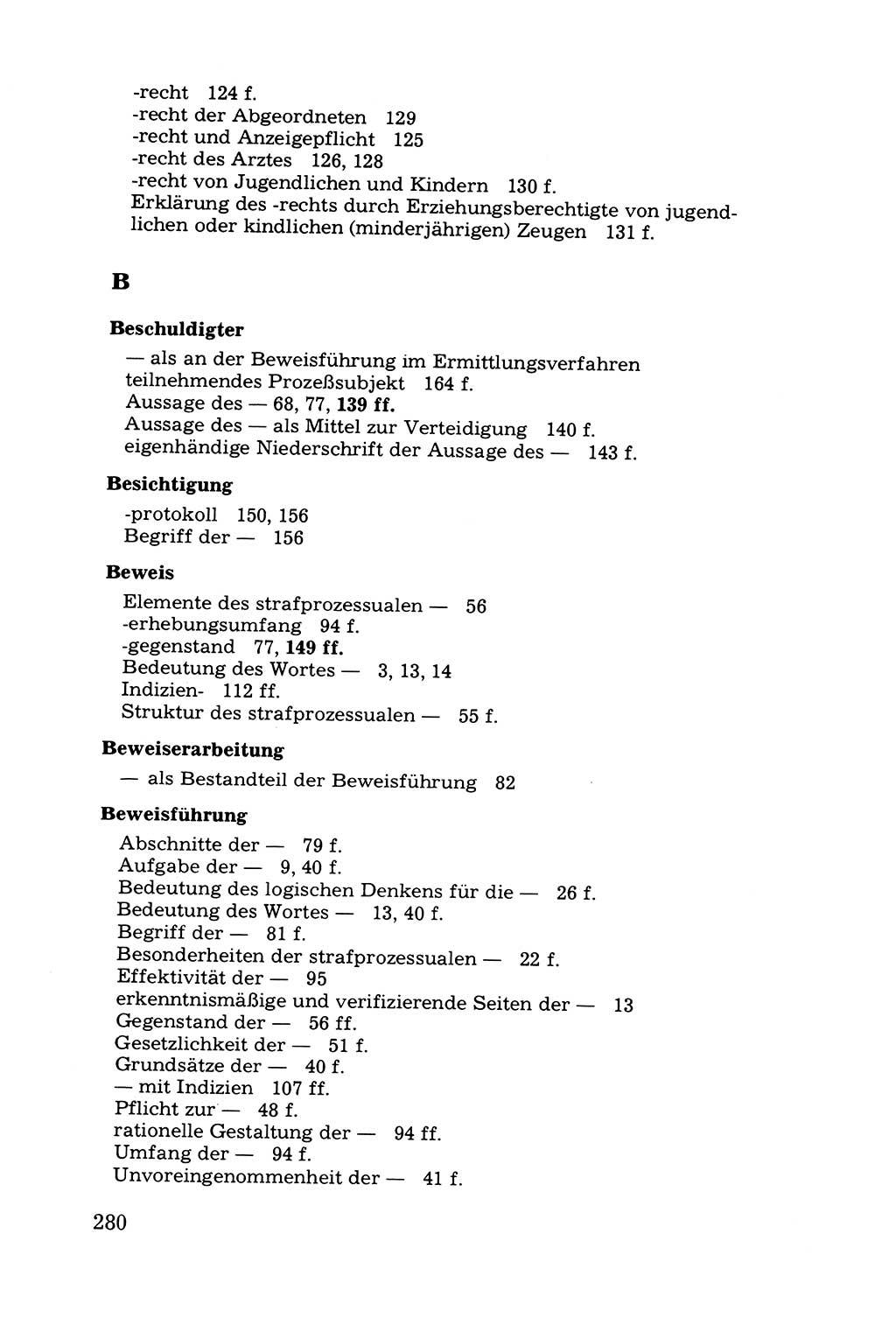 Grundfragen der Beweisführung im Ermittlungsverfahren [Deutsche Demokratische Republik (DDR)] 1980, Seite 280 (Bws.-Fhrg. EV DDR 1980, S. 280)