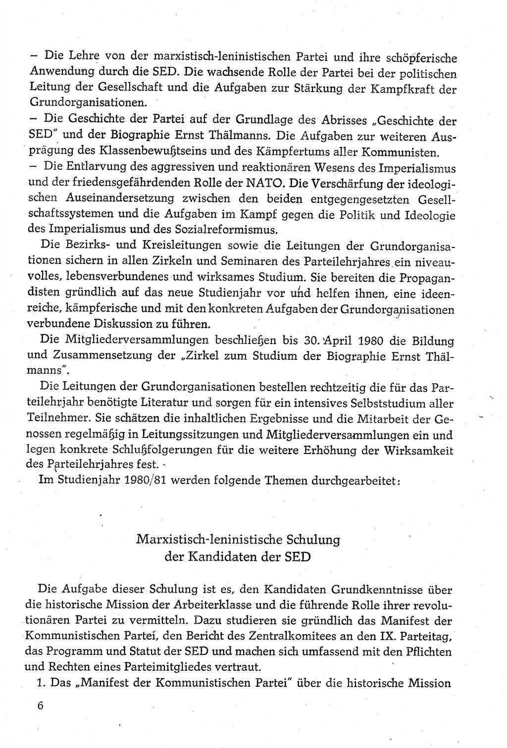 Dokumente der Sozialistischen Einheitspartei Deutschlands (SED) [Deutsche Demokratische Republik (DDR)] 1980-1981, Seite 6 (Dok. SED DDR 1980-1981, S. 6)