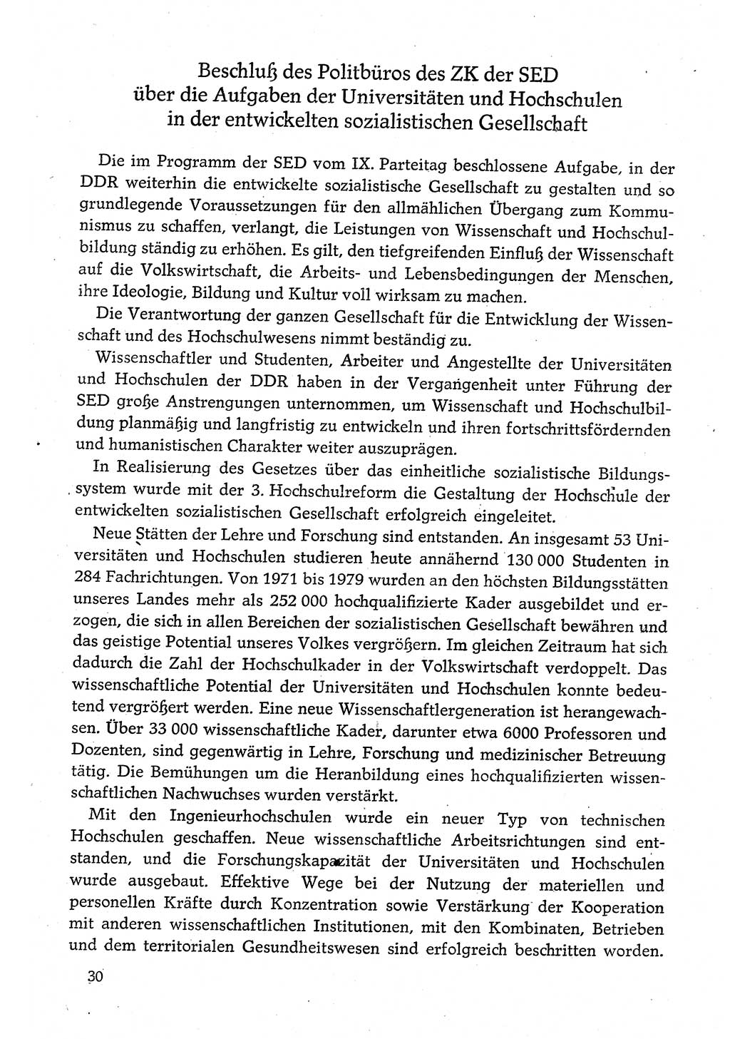 Dokumente der Sozialistischen Einheitspartei Deutschlands (SED) [Deutsche Demokratische Republik (DDR)] 1980-1981, Seite 30 (Dok. SED DDR 1980-1981, S. 30)