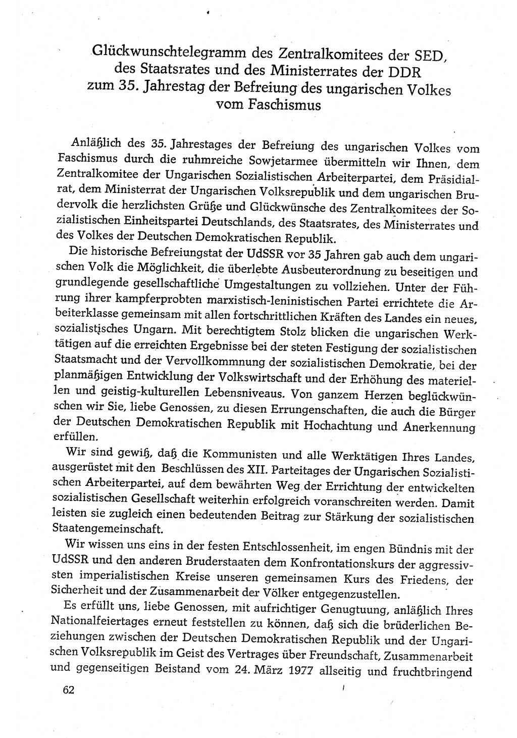 Dokumente der Sozialistischen Einheitspartei Deutschlands (SED) [Deutsche Demokratische Republik (DDR)] 1980-1981, Seite 62 (Dok. SED DDR 1980-1981, S. 62)