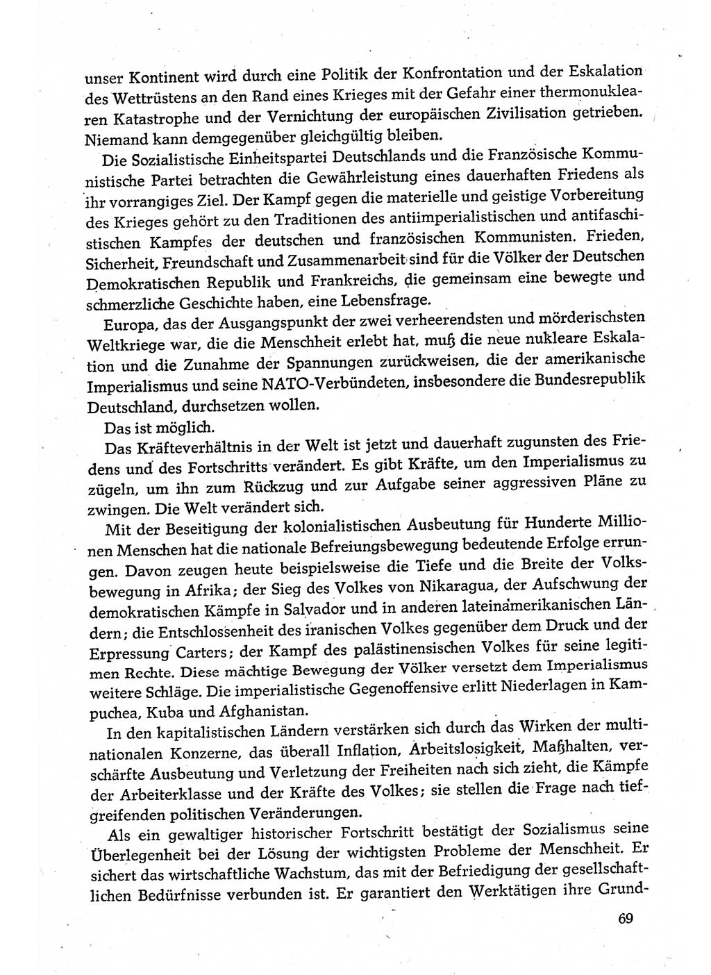 Dokumente der Sozialistischen Einheitspartei Deutschlands (SED) [Deutsche Demokratische Republik (DDR)] 1980-1981, Seite 69 (Dok. SED DDR 1980-1981, S. 69)