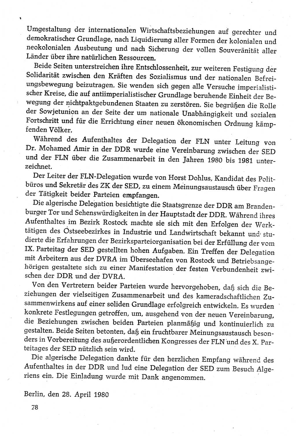 Dokumente der Sozialistischen Einheitspartei Deutschlands (SED) [Deutsche Demokratische Republik (DDR)] 1980-1981, Seite 78 (Dok. SED DDR 1980-1981, S. 78)