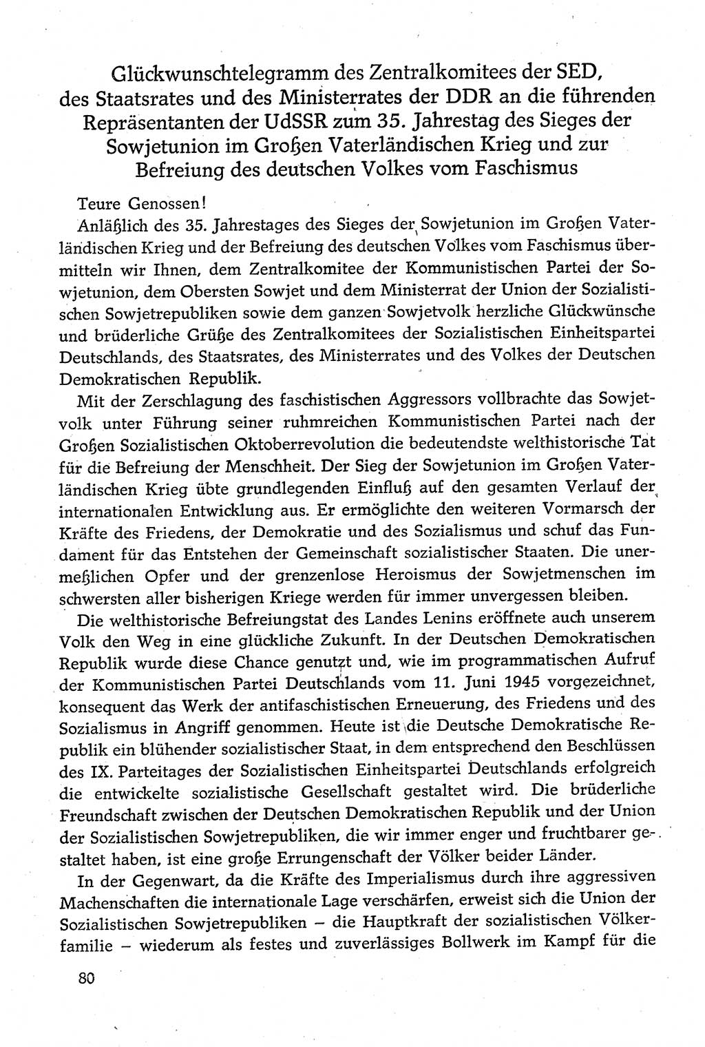 Dokumente der Sozialistischen Einheitspartei Deutschlands (SED) [Deutsche Demokratische Republik (DDR)] 1980-1981, Seite 80 (Dok. SED DDR 1980-1981, S. 80)