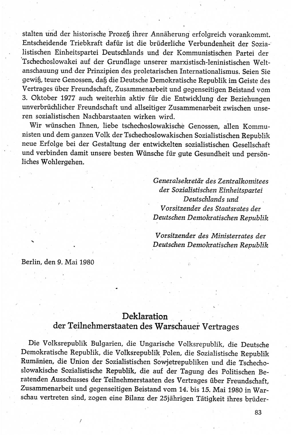 Dokumente der Sozialistischen Einheitspartei Deutschlands (SED) [Deutsche Demokratische Republik (DDR)] 1980-1981, Seite 83 (Dok. SED DDR 1980-1981, S. 83)