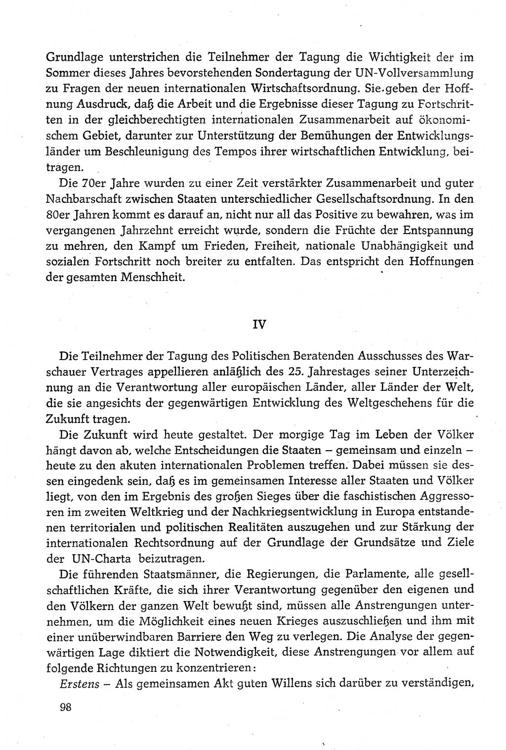 Dokumente der Sozialistischen Einheitspartei Deutschlands (SED) [Deutsche Demokratische Republik (DDR)] 1980-1981, Seite 98 (Dok. SED DDR 1980-1981, S. 98)
