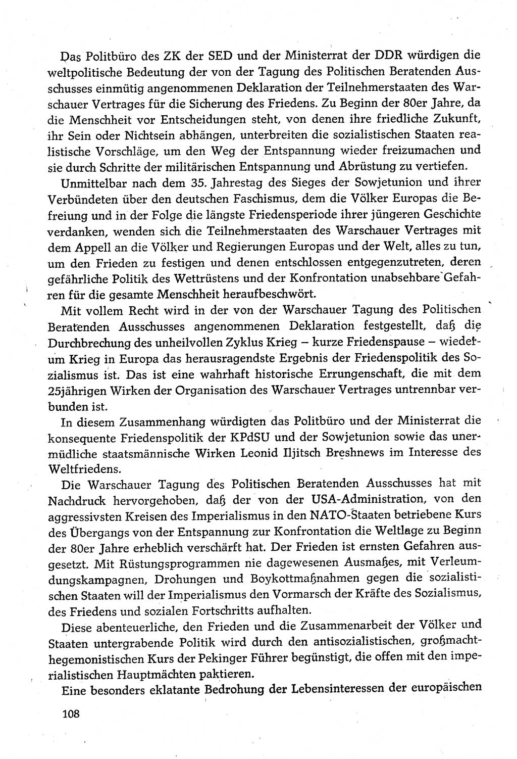 Dokumente der Sozialistischen Einheitspartei Deutschlands (SED) [Deutsche Demokratische Republik (DDR)] 1980-1981, Seite 108 (Dok. SED DDR 1980-1981, S. 108)