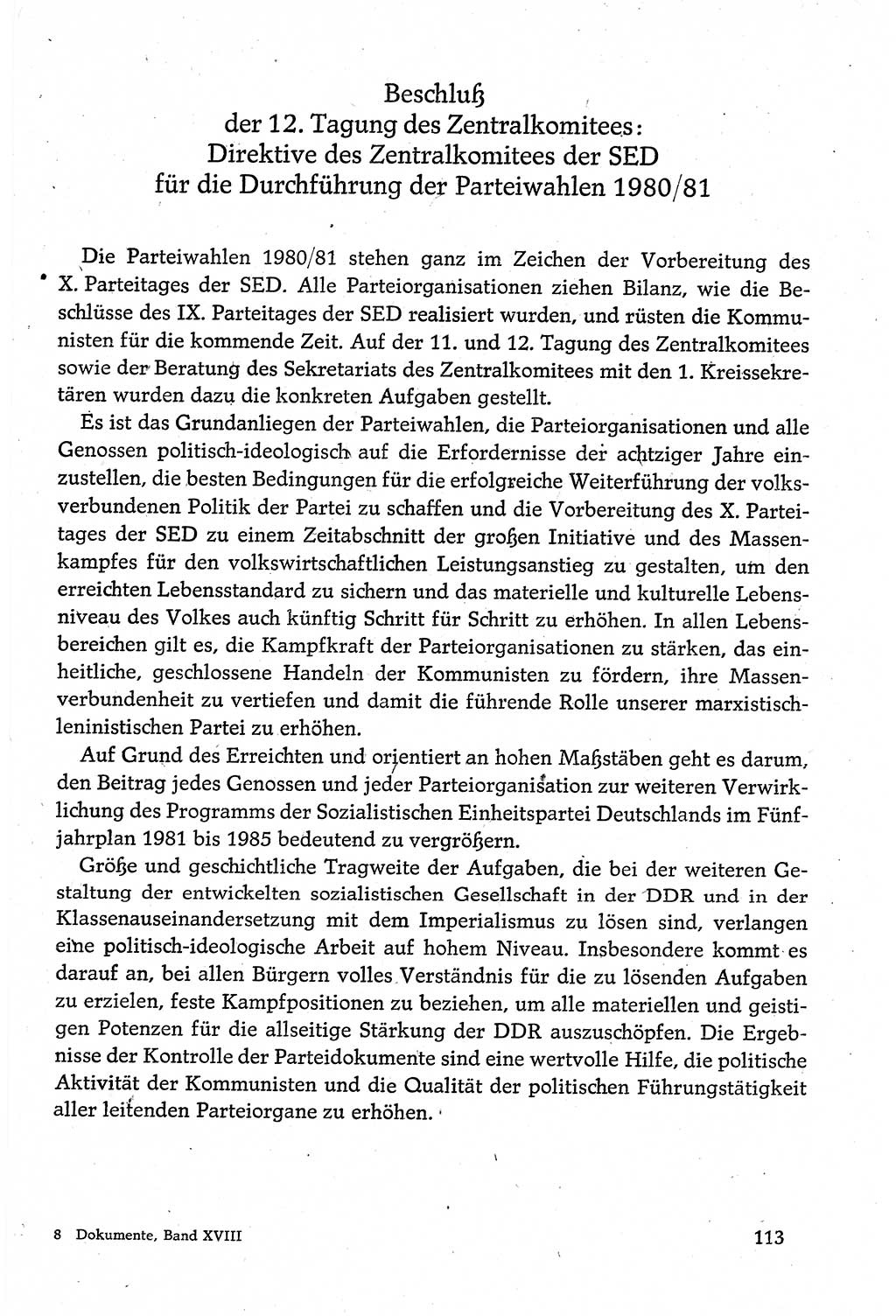Dokumente der Sozialistischen Einheitspartei Deutschlands (SED) [Deutsche Demokratische Republik (DDR)] 1980-1981, Seite 113 (Dok. SED DDR 1980-1981, S. 113)