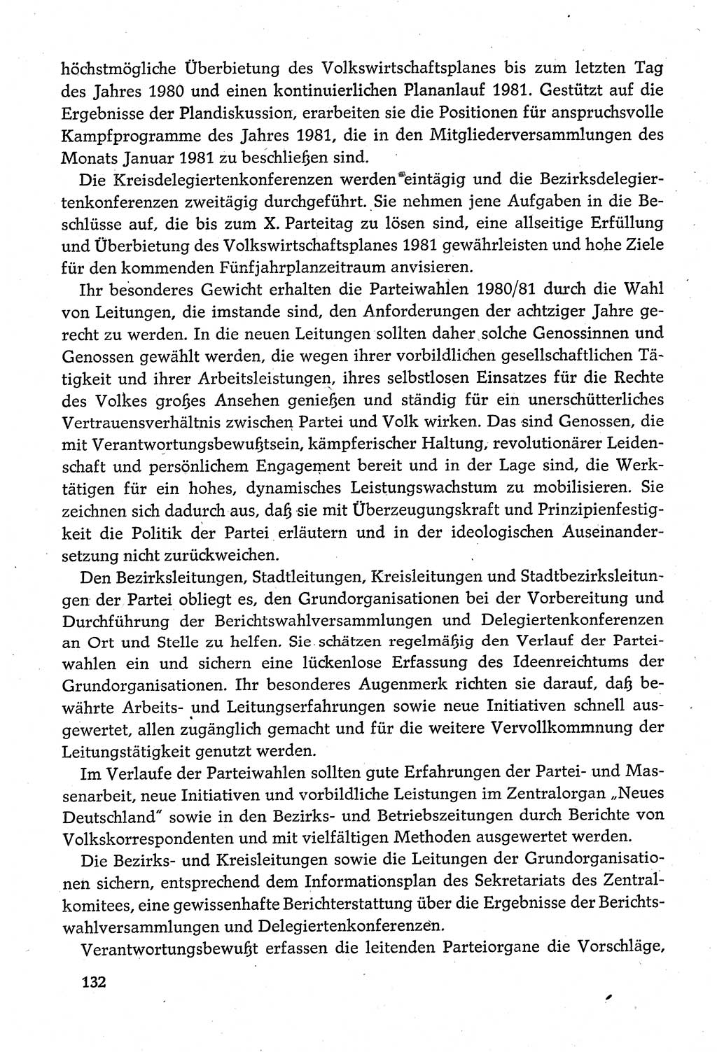 Dokumente der Sozialistischen Einheitspartei Deutschlands (SED) [Deutsche Demokratische Republik (DDR)] 1980-1981, Seite 132 (Dok. SED DDR 1980-1981, S. 132)