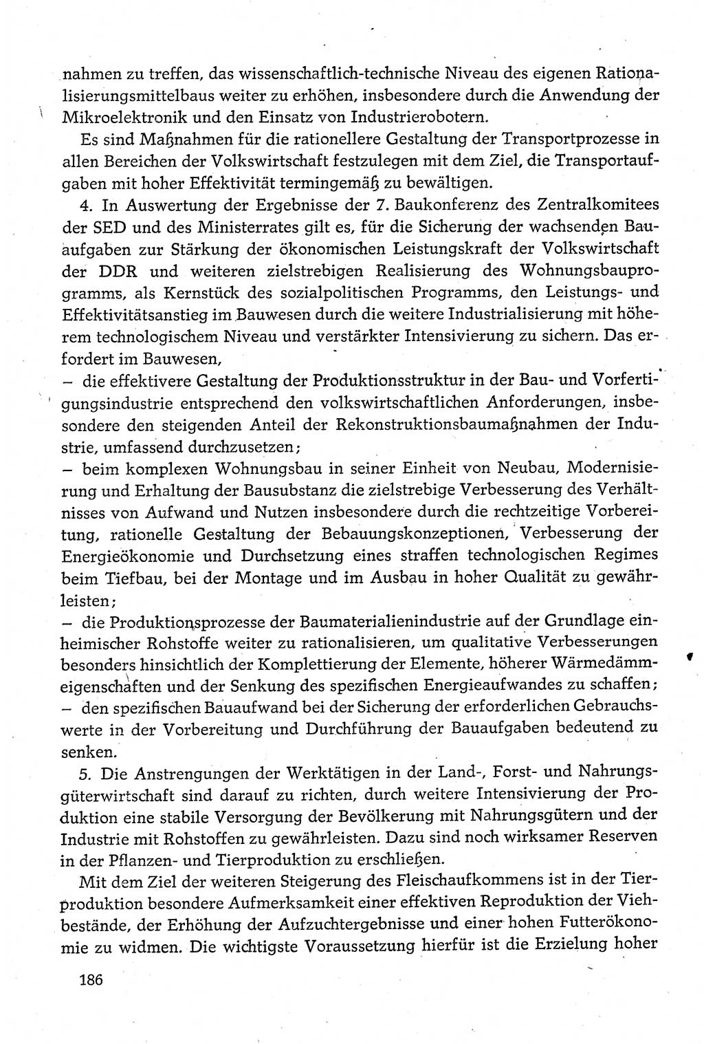 Dokumente der Sozialistischen Einheitspartei Deutschlands (SED) [Deutsche Demokratische Republik (DDR)] 1980-1981, Seite 186 (Dok. SED DDR 1980-1981, S. 186)