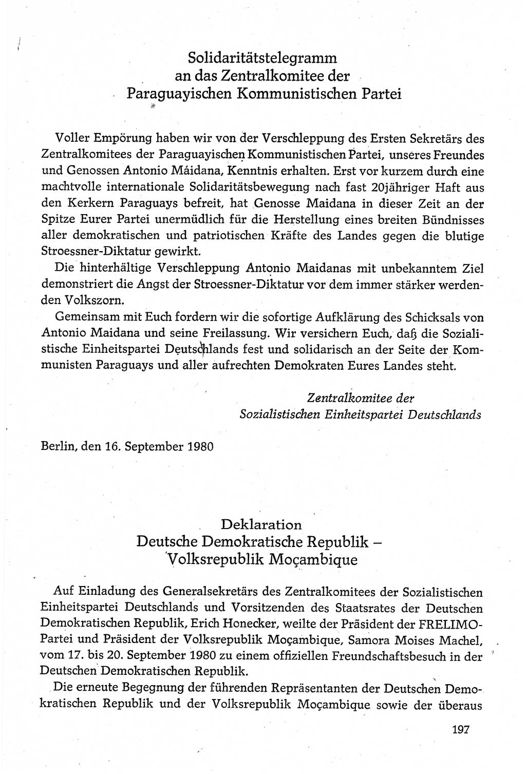 Dokumente der Sozialistischen Einheitspartei Deutschlands (SED) [Deutsche Demokratische Republik (DDR)] 1980-1981, Seite 197 (Dok. SED DDR 1980-1981, S. 197)