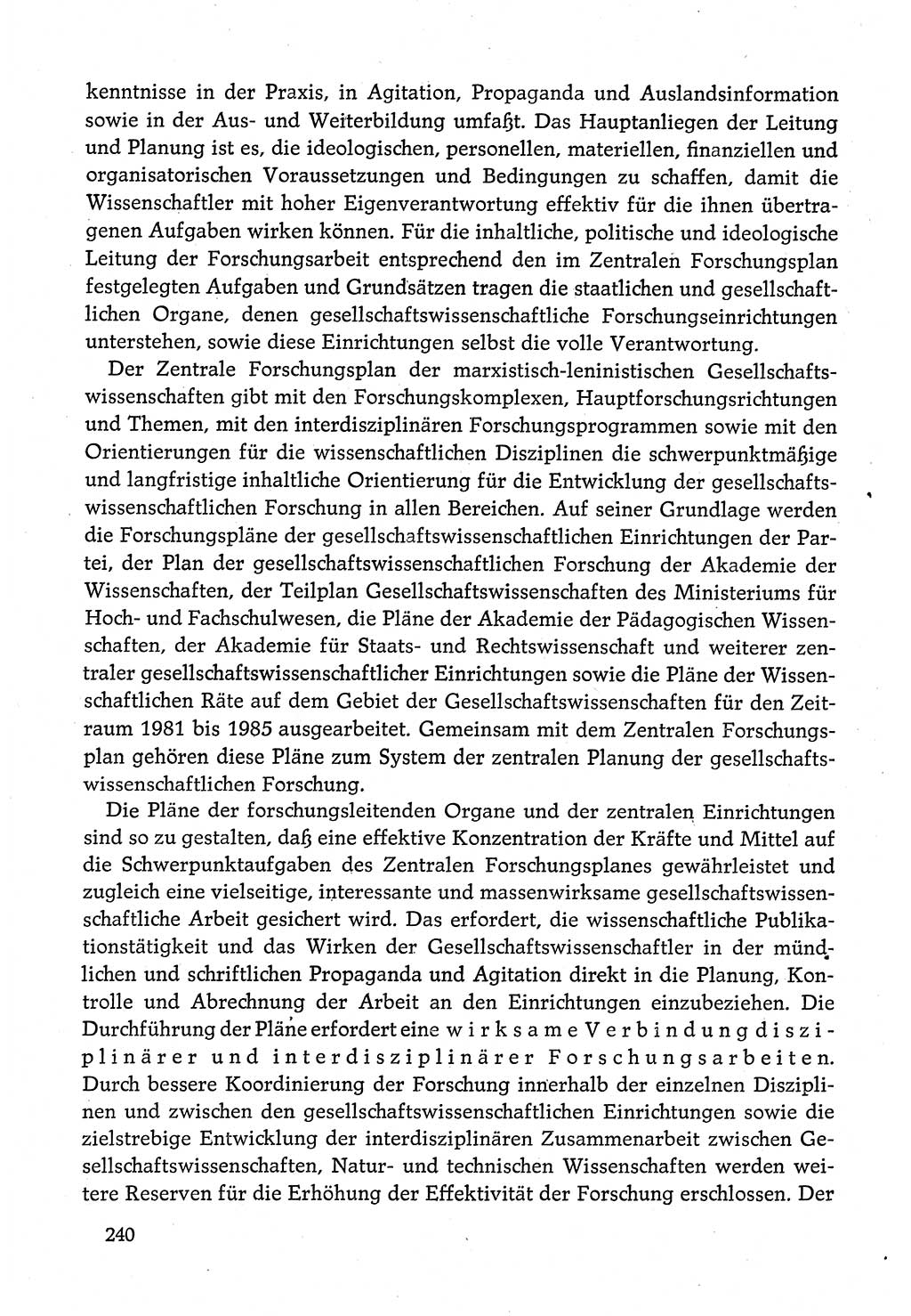 Dokumente der Sozialistischen Einheitspartei Deutschlands (SED) [Deutsche Demokratische Republik (DDR)] 1980-1981, Seite 240 (Dok. SED DDR 1980-1981, S. 240)