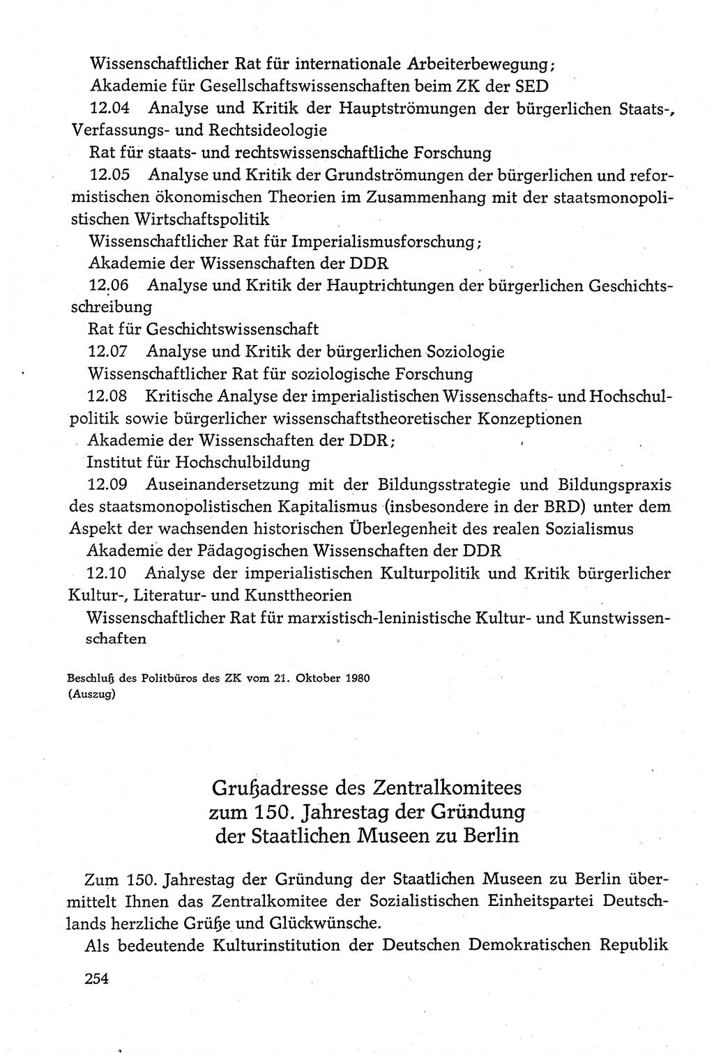 Dokumente der Sozialistischen Einheitspartei Deutschlands (SED) [Deutsche Demokratische Republik (DDR)] 1980-1981, Seite 254 (Dok. SED DDR 1980-1981, S. 254)