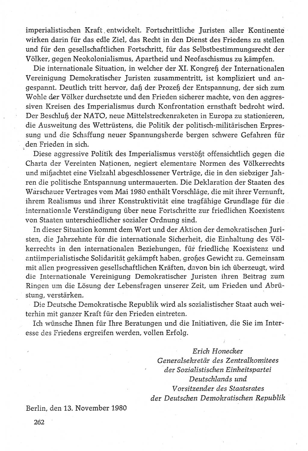 Dokumente der Sozialistischen Einheitspartei Deutschlands (SED) [Deutsche Demokratische Republik (DDR)] 1980-1981, Seite 262 (Dok. SED DDR 1980-1981, S. 262)