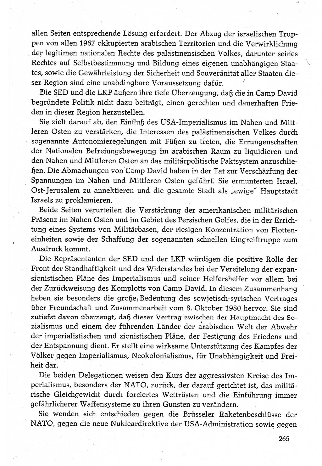Dokumente der Sozialistischen Einheitspartei Deutschlands (SED) [Deutsche Demokratische Republik (DDR)] 1980-1981, Seite 265 (Dok. SED DDR 1980-1981, S. 265)