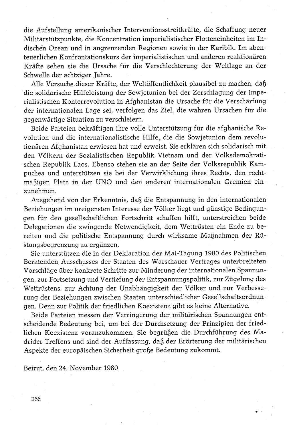 Dokumente der Sozialistischen Einheitspartei Deutschlands (SED) [Deutsche Demokratische Republik (DDR)] 1980-1981, Seite 266 (Dok. SED DDR 1980-1981, S. 266)