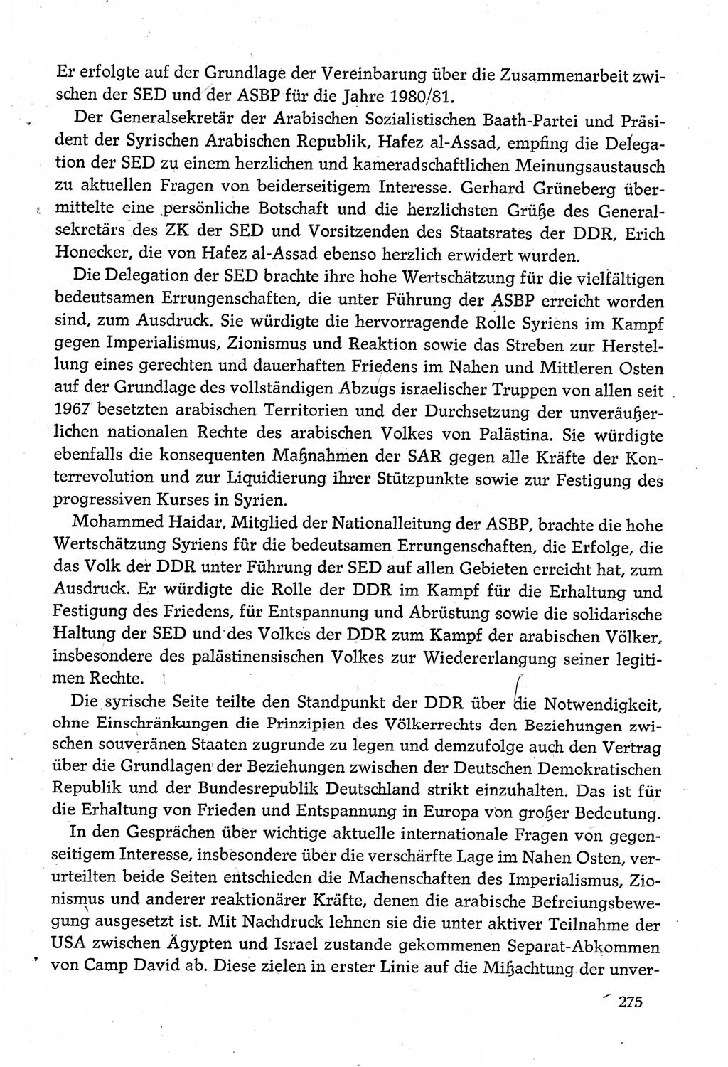 Dokumente der Sozialistischen Einheitspartei Deutschlands (SED) [Deutsche Demokratische Republik (DDR)] 1980-1981, Seite 275 (Dok. SED DDR 1980-1981, S. 275)