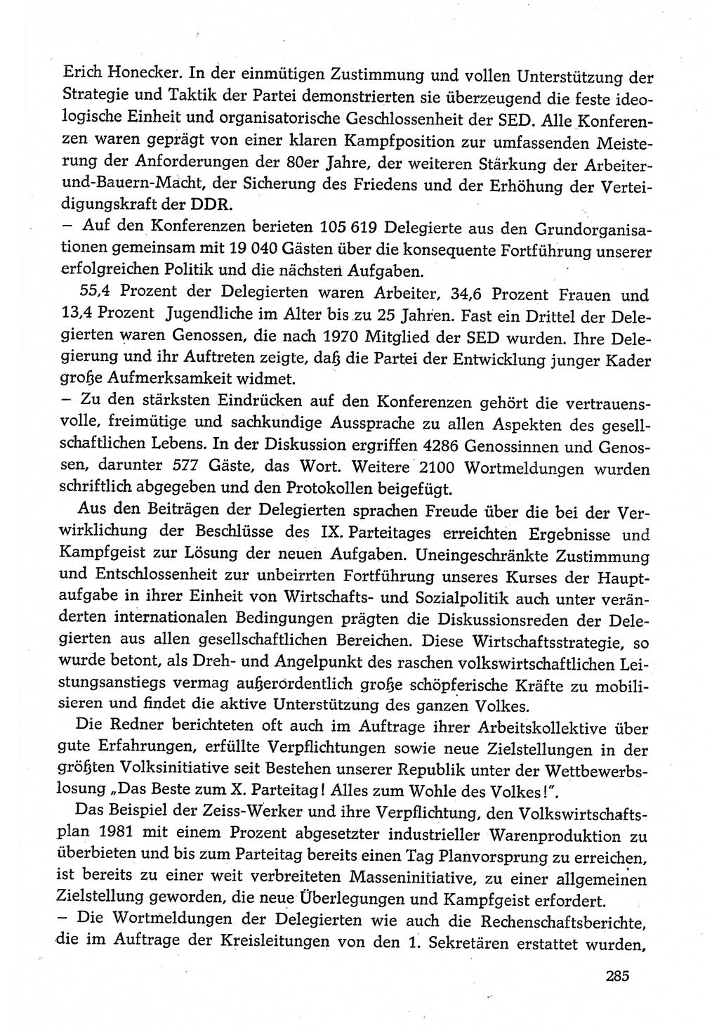 Dokumente der Sozialistischen Einheitspartei Deutschlands (SED) [Deutsche Demokratische Republik (DDR)] 1980-1981, Seite 285 (Dok. SED DDR 1980-1981, S. 285)