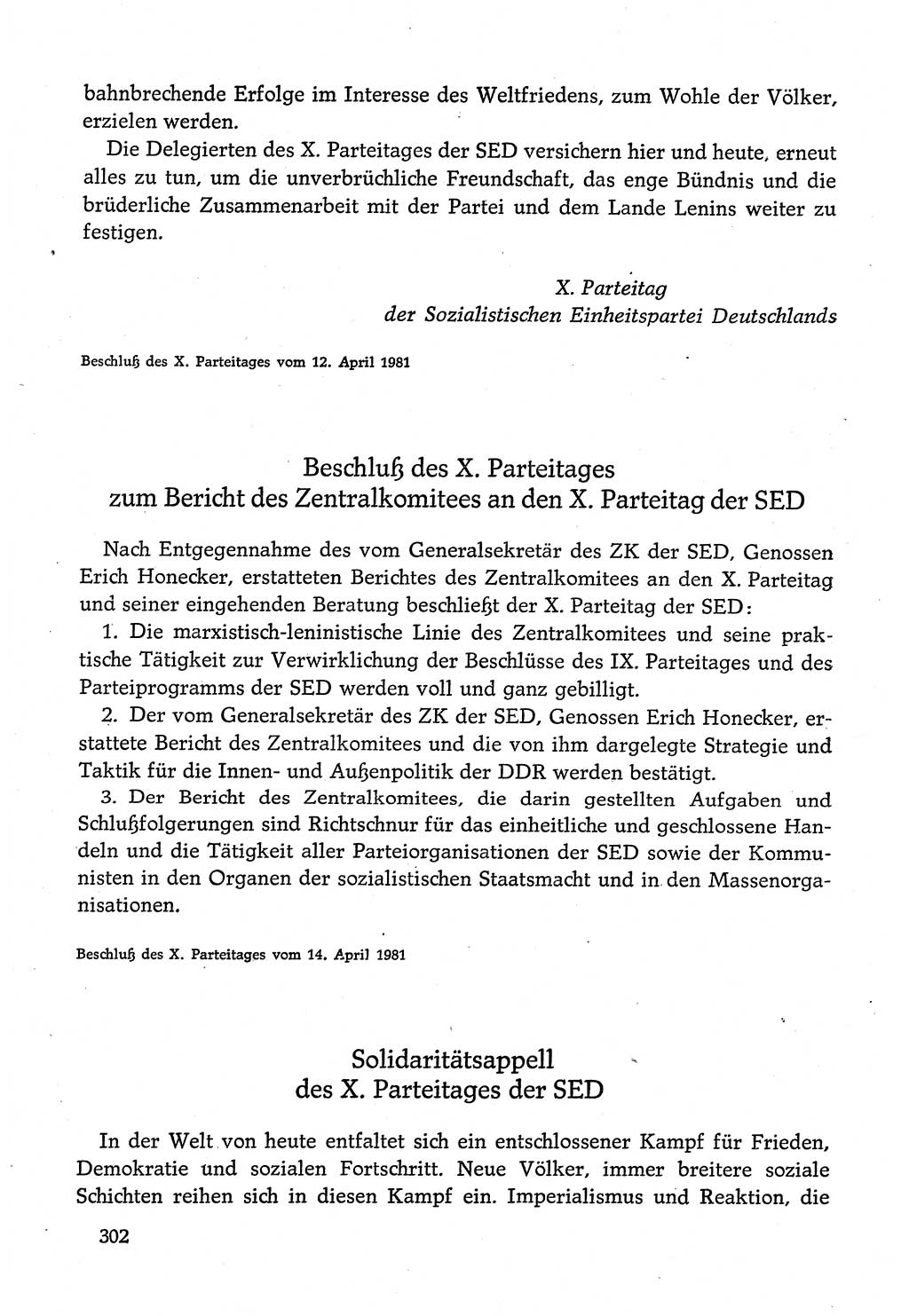 Dokumente der Sozialistischen Einheitspartei Deutschlands (SED) [Deutsche Demokratische Republik (DDR)] 1980-1981, Seite 302 (Dok. SED DDR 1980-1981, S. 302)