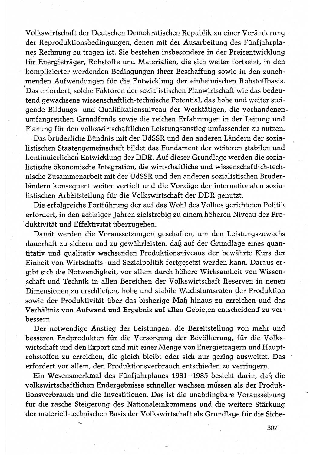 Dokumente der Sozialistischen Einheitspartei Deutschlands (SED) [Deutsche Demokratische Republik (DDR)] 1980-1981, Seite 307 (Dok. SED DDR 1980-1981, S. 307)