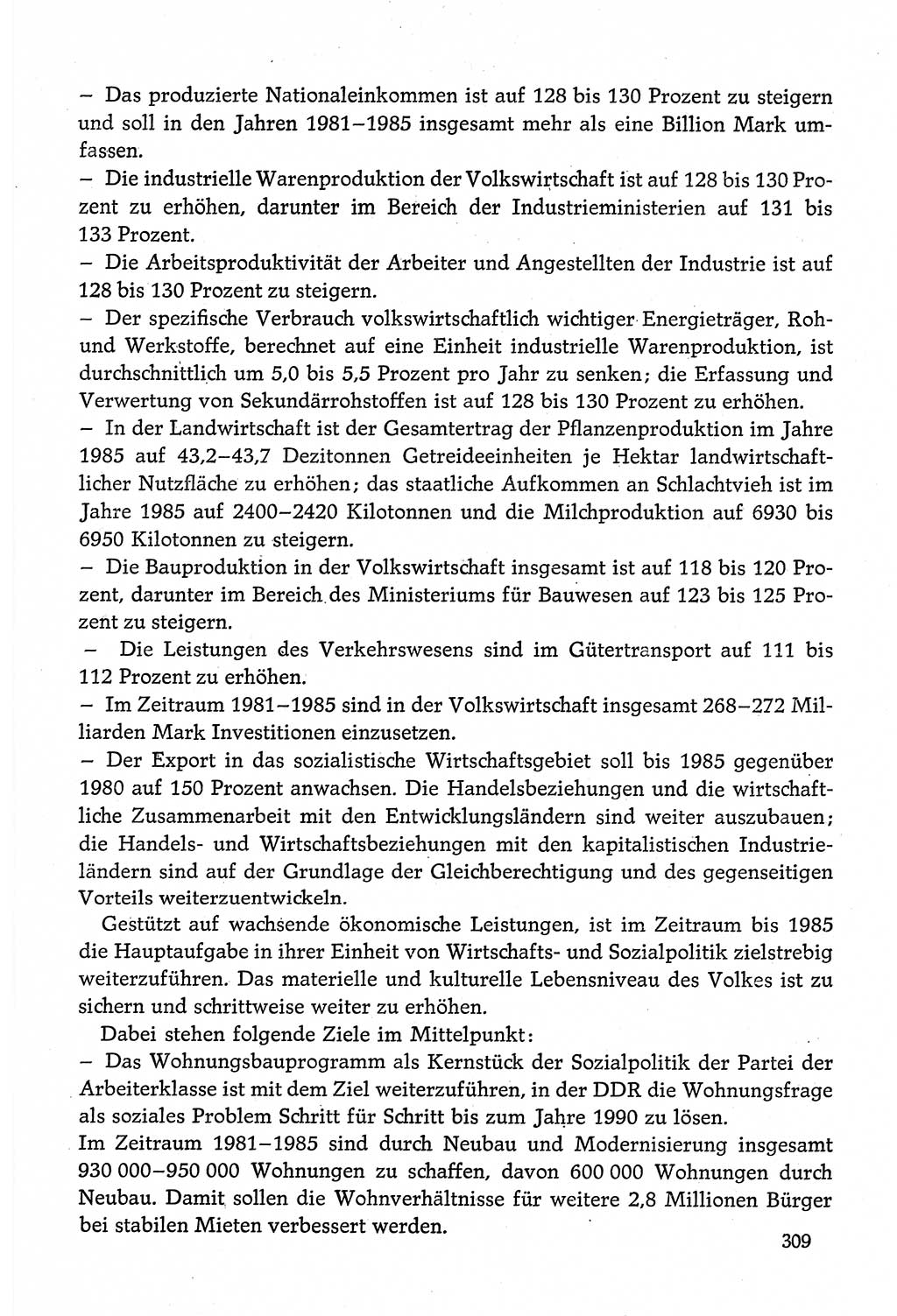 Dokumente der Sozialistischen Einheitspartei Deutschlands (SED) [Deutsche Demokratische Republik (DDR)] 1980-1981, Seite 309 (Dok. SED DDR 1980-1981, S. 309)