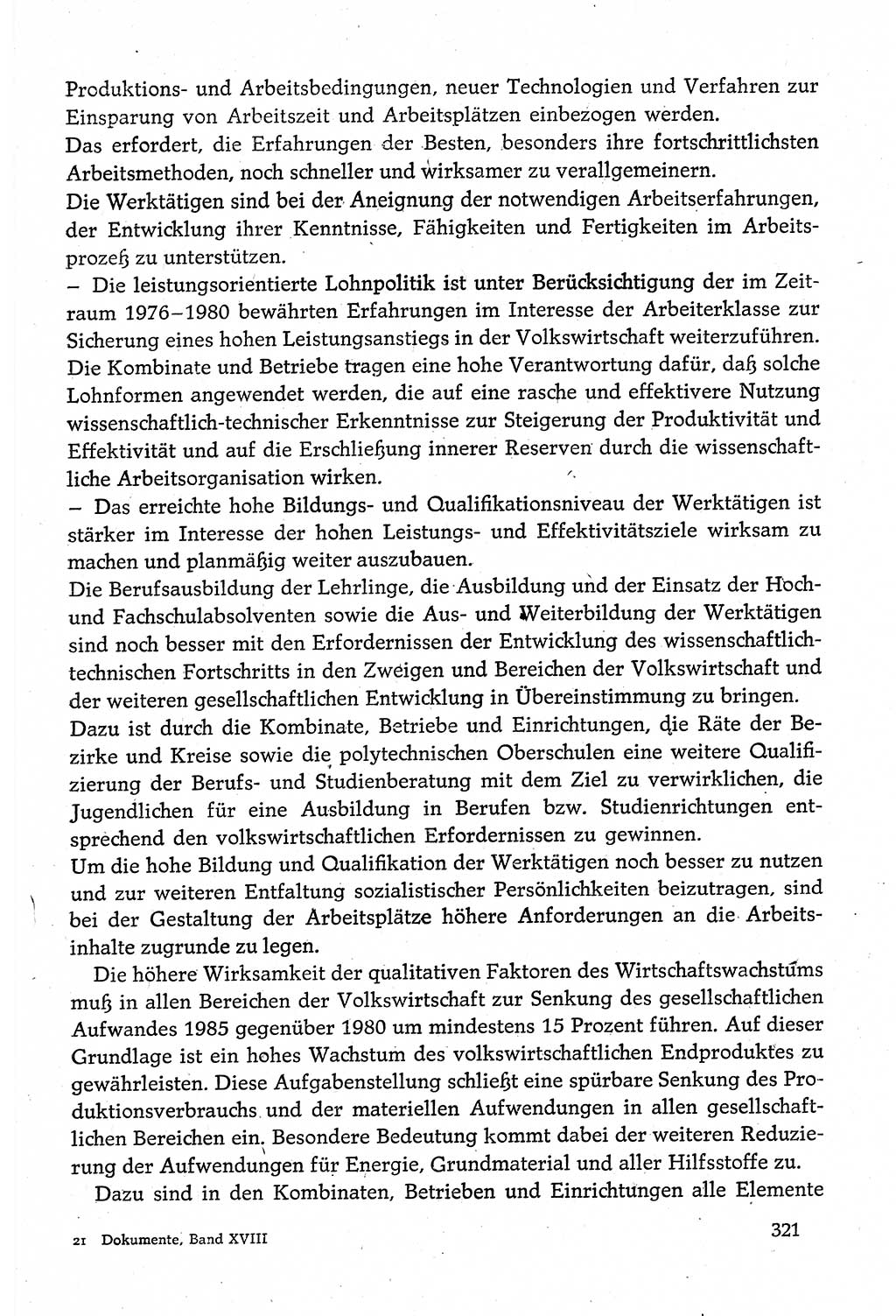 Dokumente der Sozialistischen Einheitspartei Deutschlands (SED) [Deutsche Demokratische Republik (DDR)] 1980-1981, Seite 321 (Dok. SED DDR 1980-1981, S. 321)