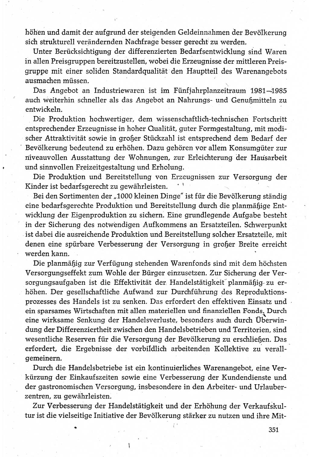 Dokumente der Sozialistischen Einheitspartei Deutschlands (SED) [Deutsche Demokratische Republik (DDR)] 1980-1981, Seite 351 (Dok. SED DDR 1980-1981, S. 351)