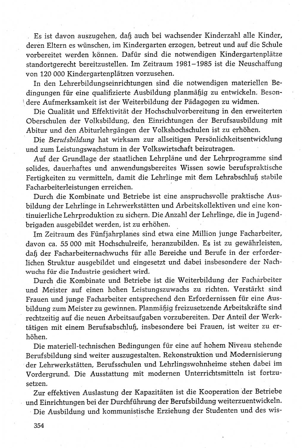 Dokumente der Sozialistischen Einheitspartei Deutschlands (SED) [Deutsche Demokratische Republik (DDR)] 1980-1981, Seite 354 (Dok. SED DDR 1980-1981, S. 354)