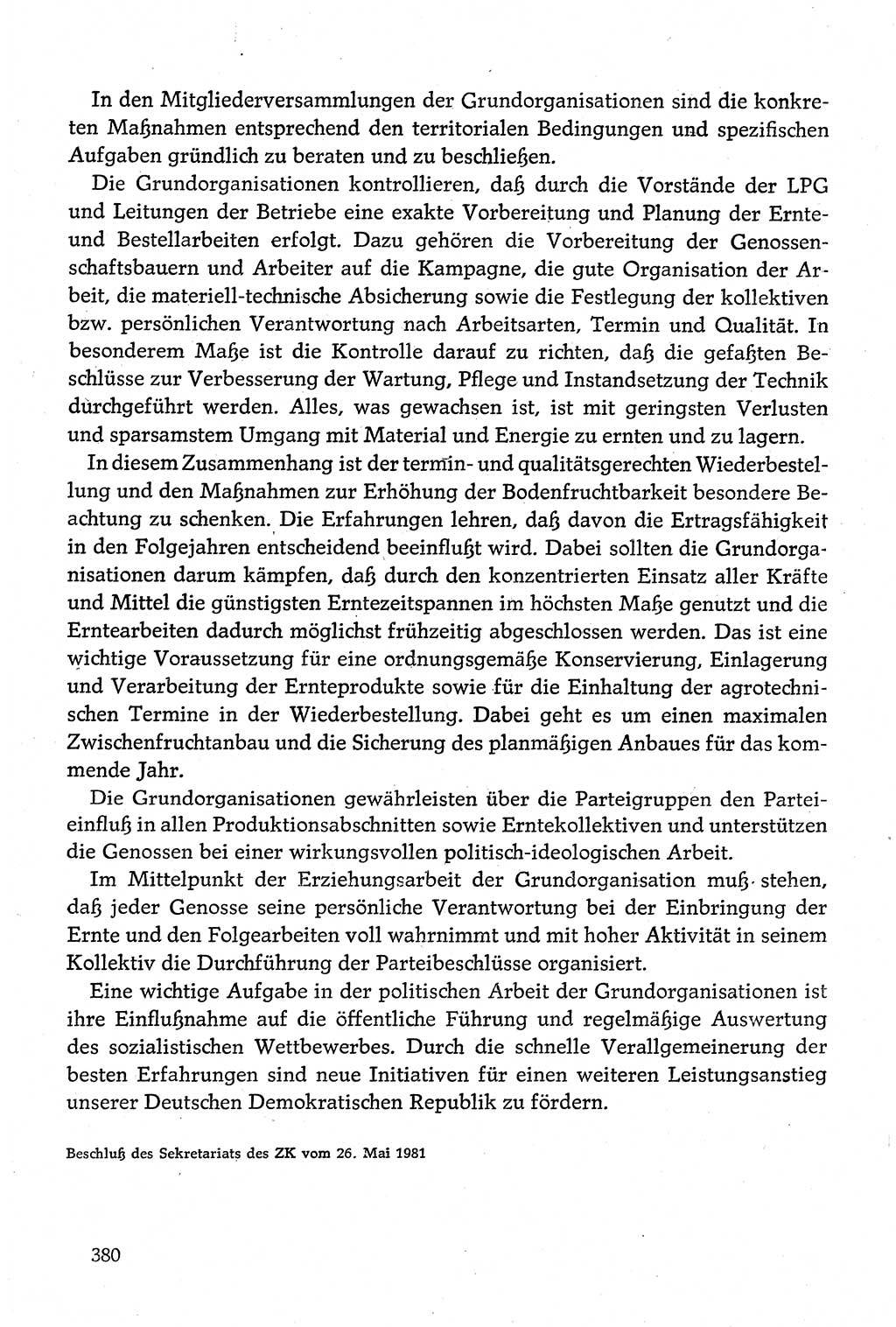 Dokumente der Sozialistischen Einheitspartei Deutschlands (SED) [Deutsche Demokratische Republik (DDR)] 1980-1981, Seite 380 (Dok. SED DDR 1980-1981, S. 380)