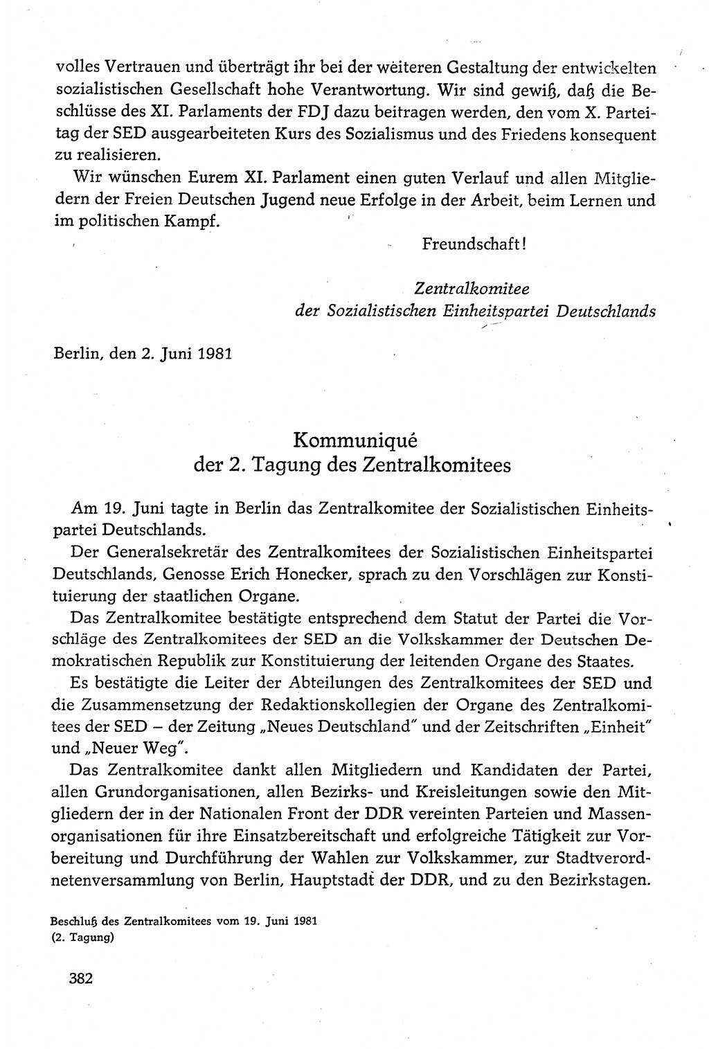 Dokumente der Sozialistischen Einheitspartei Deutschlands (SED) [Deutsche Demokratische Republik (DDR)] 1980-1981, Seite 382 (Dok. SED DDR 1980-1981, S. 382)