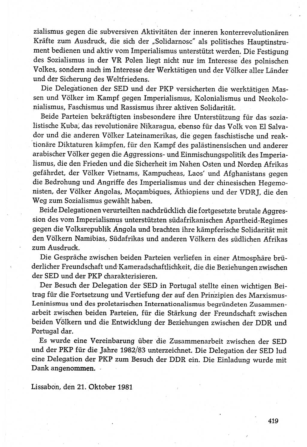 Dokumente der Sozialistischen Einheitspartei Deutschlands (SED) [Deutsche Demokratische Republik (DDR)] 1980-1981, Seite 419 (Dok. SED DDR 1980-1981, S. 419)