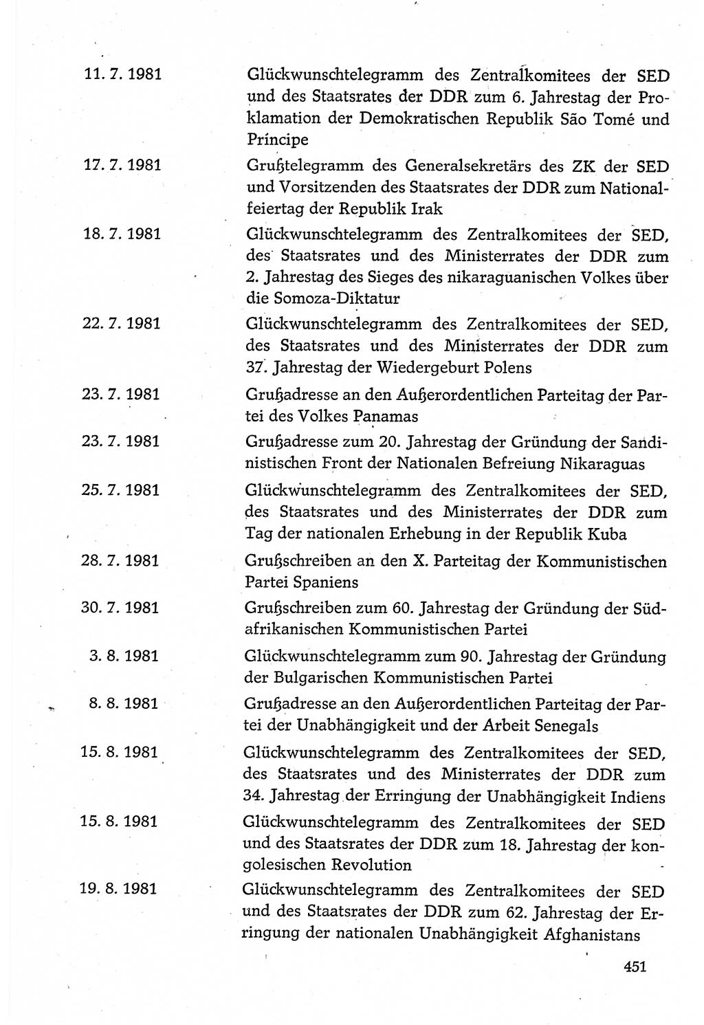 Dokumente der Sozialistischen Einheitspartei Deutschlands (SED) [Deutsche Demokratische Republik (DDR)] 1980-1981, Seite 451 (Dok. SED DDR 1980-1981, S. 451)