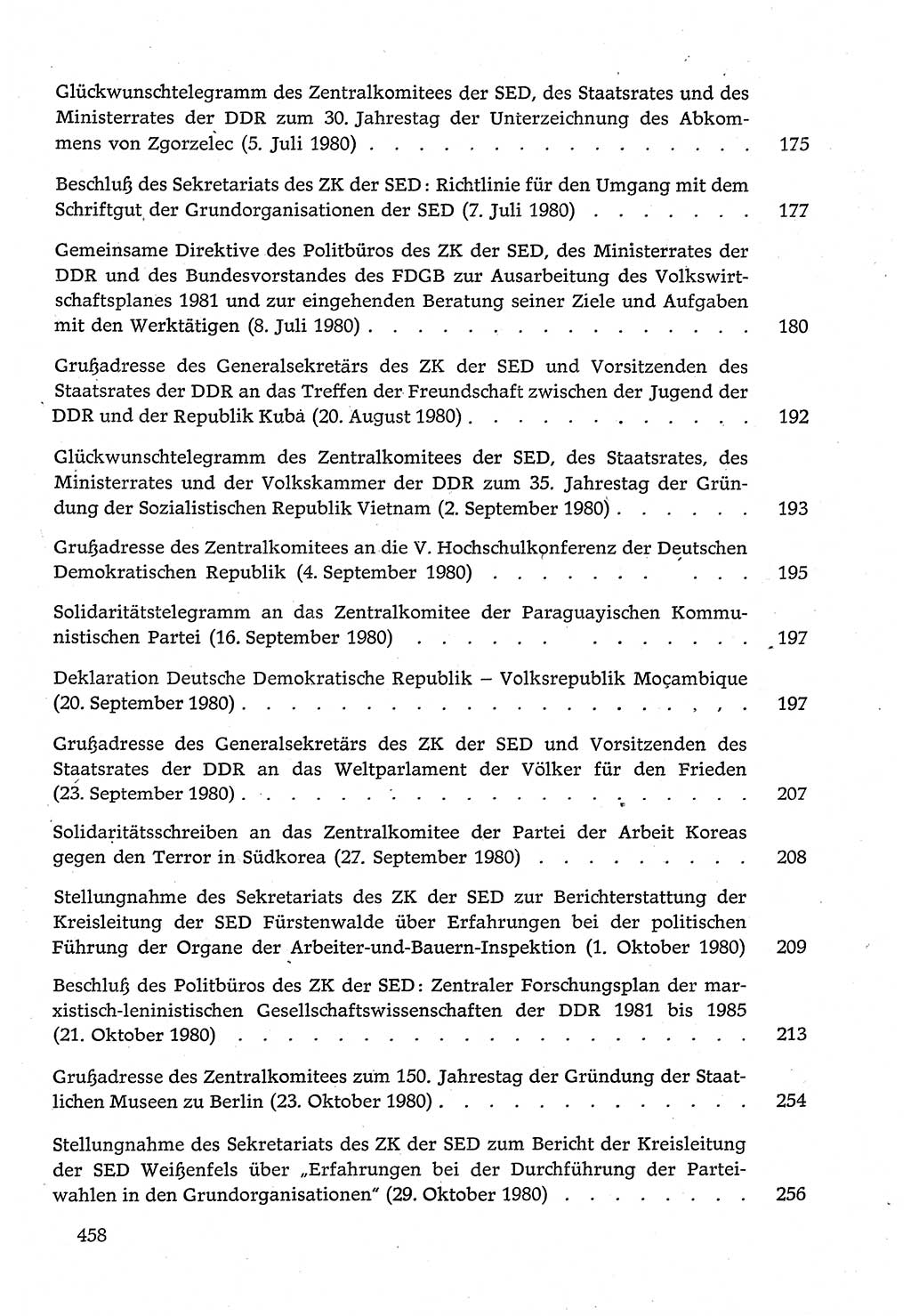 Dokumente der Sozialistischen Einheitspartei Deutschlands (SED) [Deutsche Demokratische Republik (DDR)] 1980-1981, Seite 458 (Dok. SED DDR 1980-1981, S. 458)