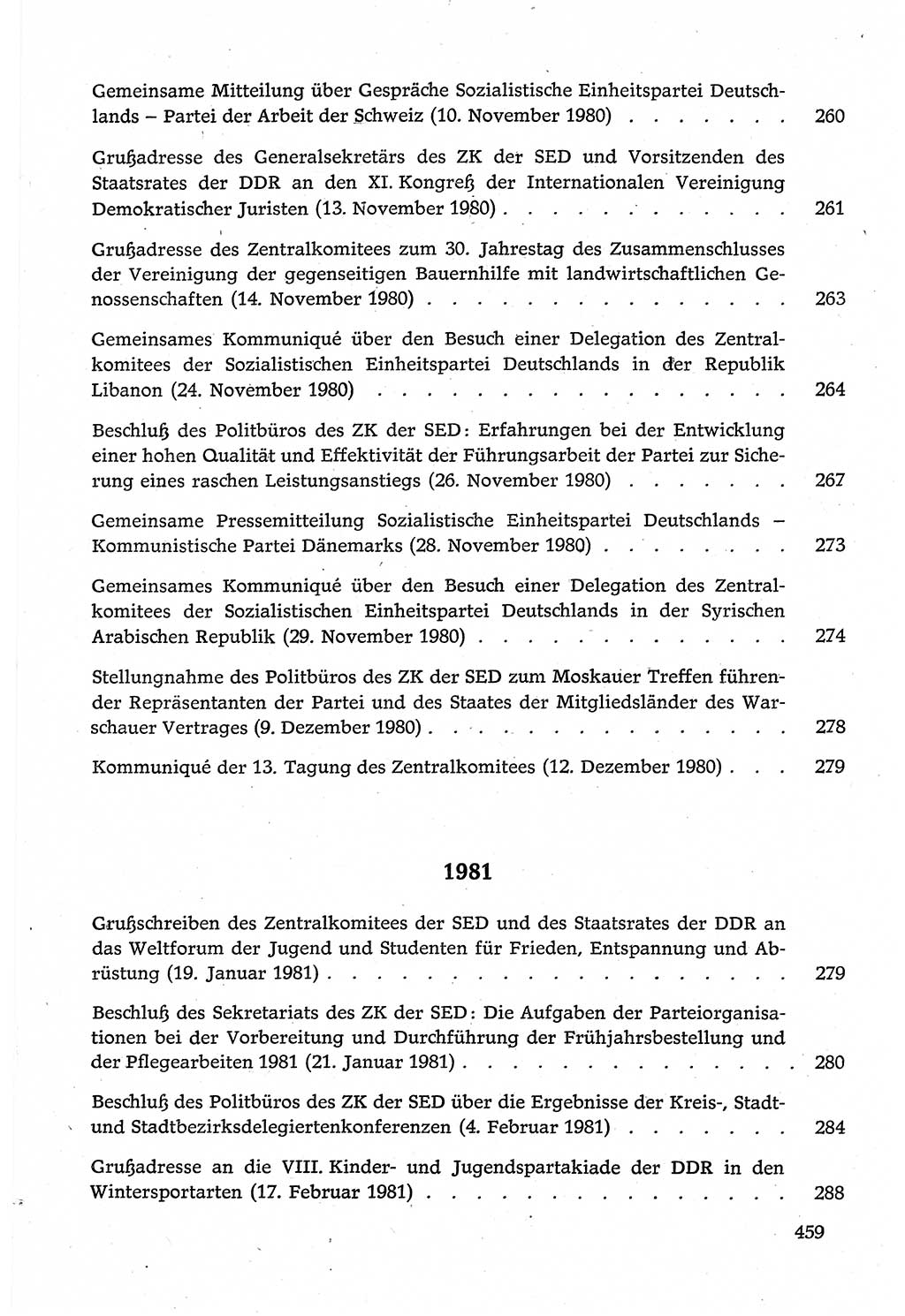 Dokumente der Sozialistischen Einheitspartei Deutschlands (SED) [Deutsche Demokratische Republik (DDR)] 1980-1981, Seite 459 (Dok. SED DDR 1980-1981, S. 459)