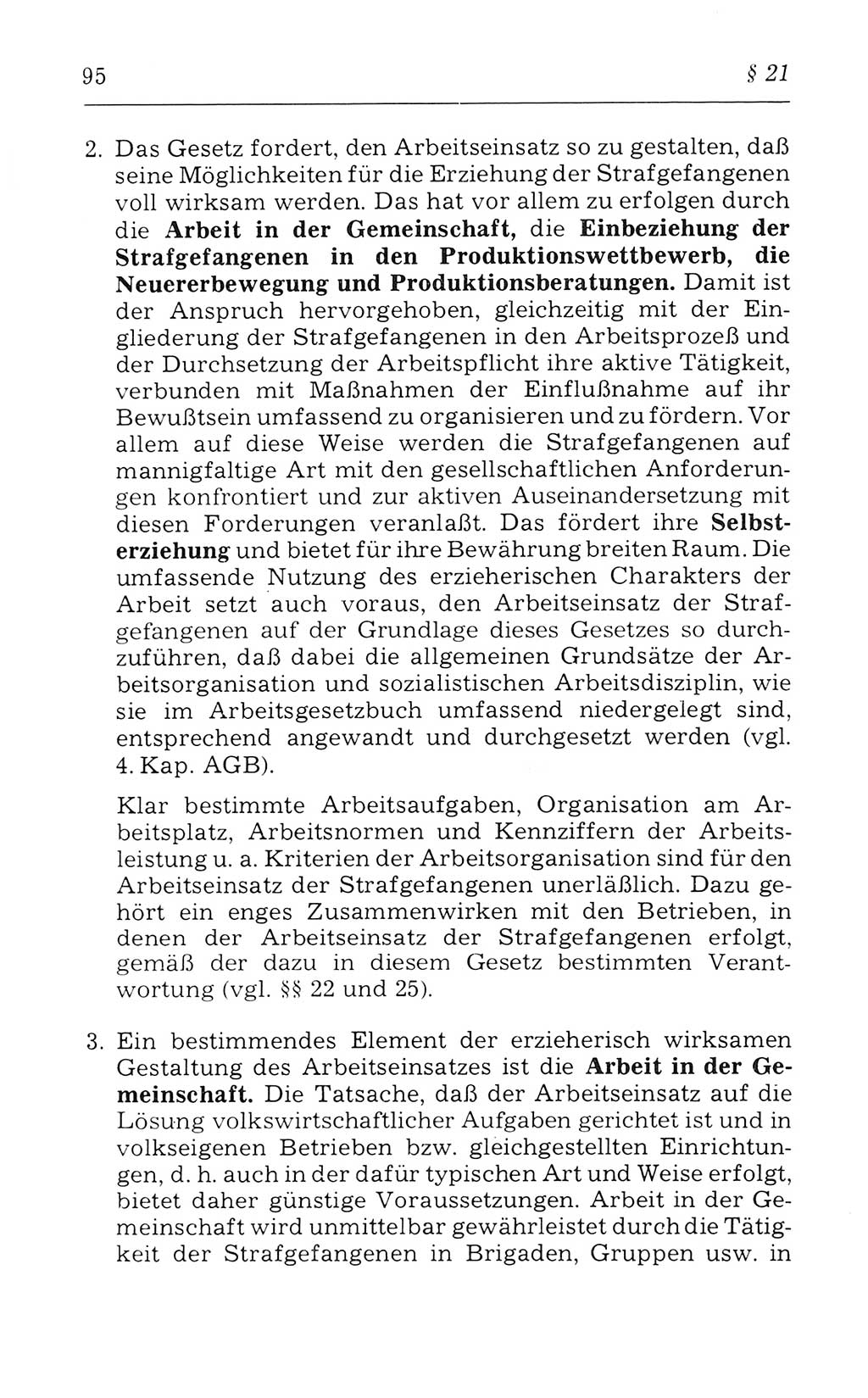Kommentar zum Strafvollzugsgesetz [(StVG) Deutsche Demokratische Republik (DDR)] 1980, Seite 95 (Komm. StVG DDR 1980, S. 95)