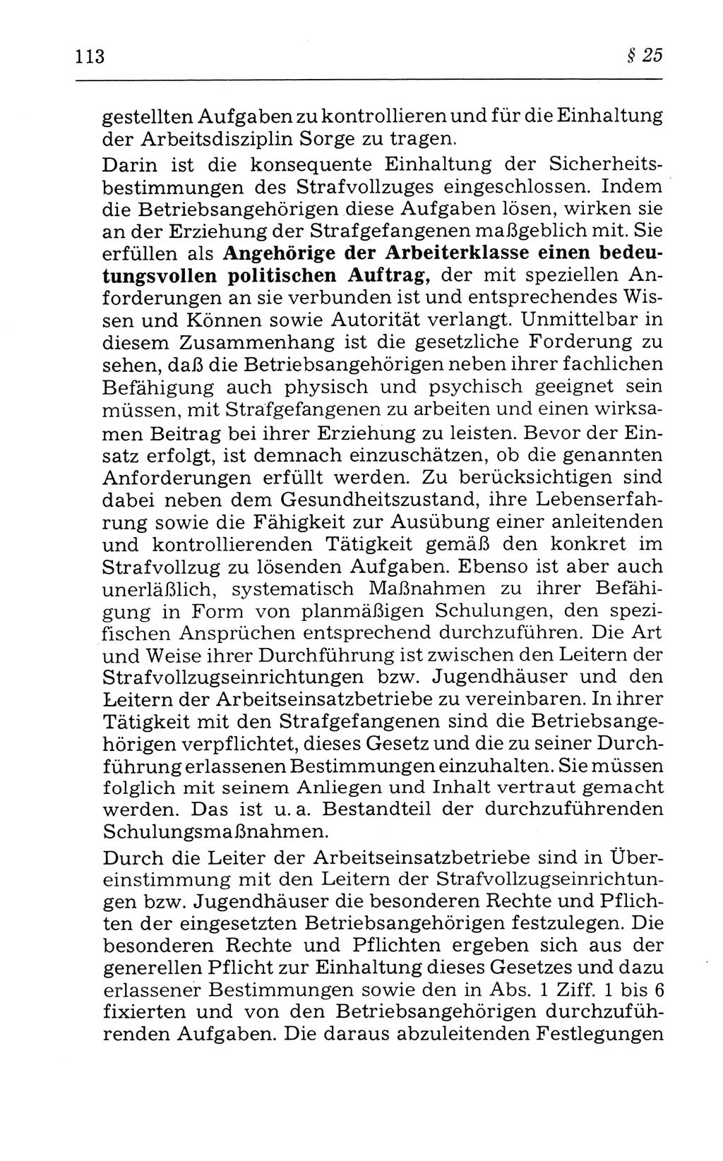 Kommentar zum Strafvollzugsgesetz [(StVG) Deutsche Demokratische Republik (DDR)] 1980, Seite 113 (Komm. StVG DDR 1980, S. 113)