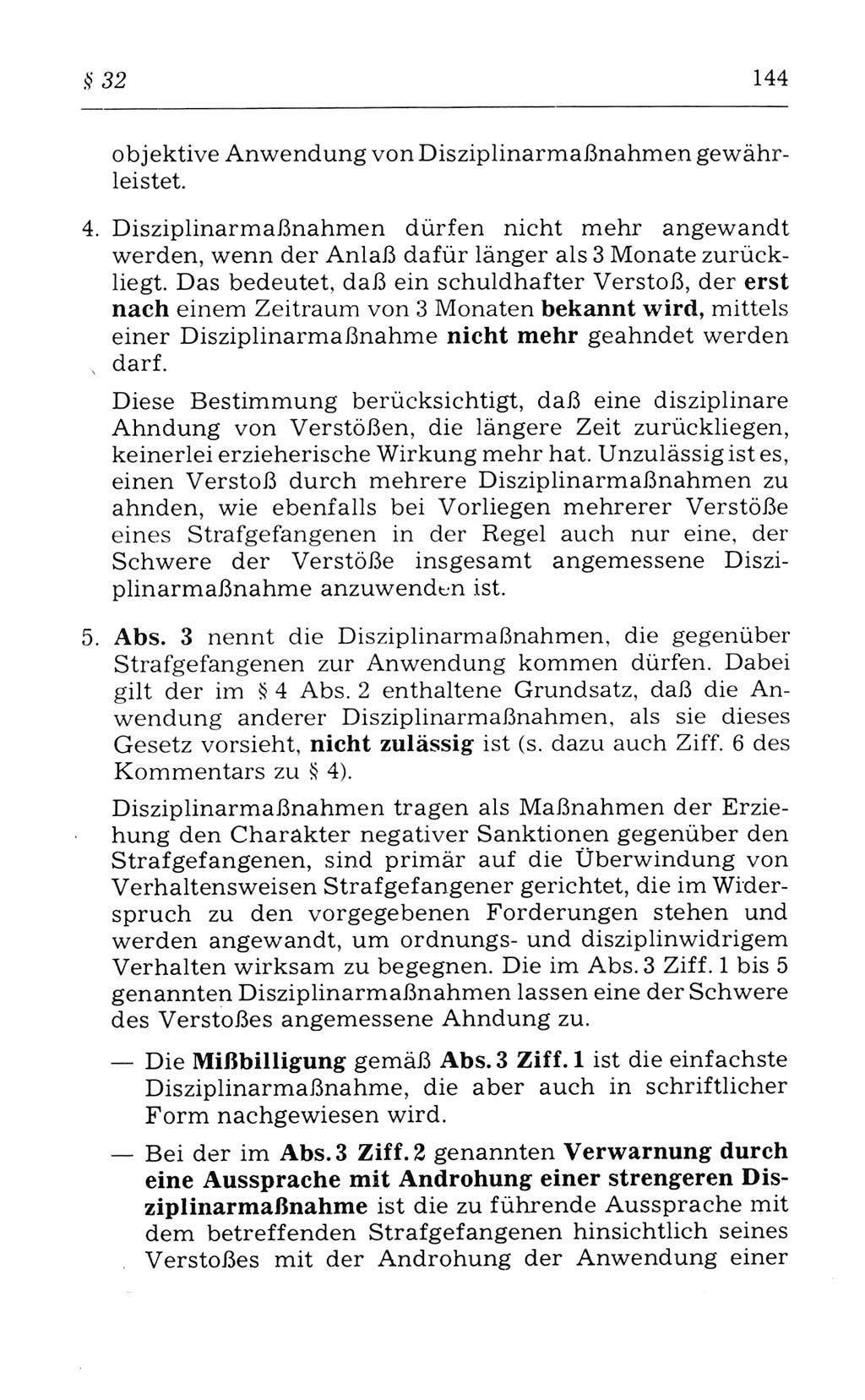 Kommentar zum Strafvollzugsgesetz [(StVG) Deutsche Demokratische Republik (DDR)] 1980, Seite 144 (Komm. StVG DDR 1980, S. 144)