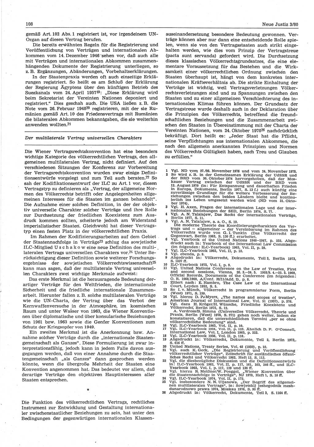 Neue Justiz (NJ), Zeitschrift für sozialistisches Recht und Gesetzlichkeit [Deutsche Demokratische Republik (DDR)], 34. Jahrgang 1980, Seite 108 (NJ DDR 1980, S. 108)