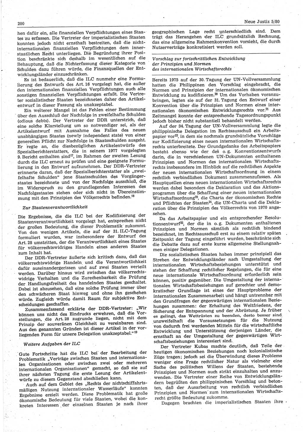 Neue Justiz (NJ), Zeitschrift für sozialistisches Recht und Gesetzlichkeit [Deutsche Demokratische Republik (DDR)], 34. Jahrgang 1980, Seite 200 (NJ DDR 1980, S. 200)