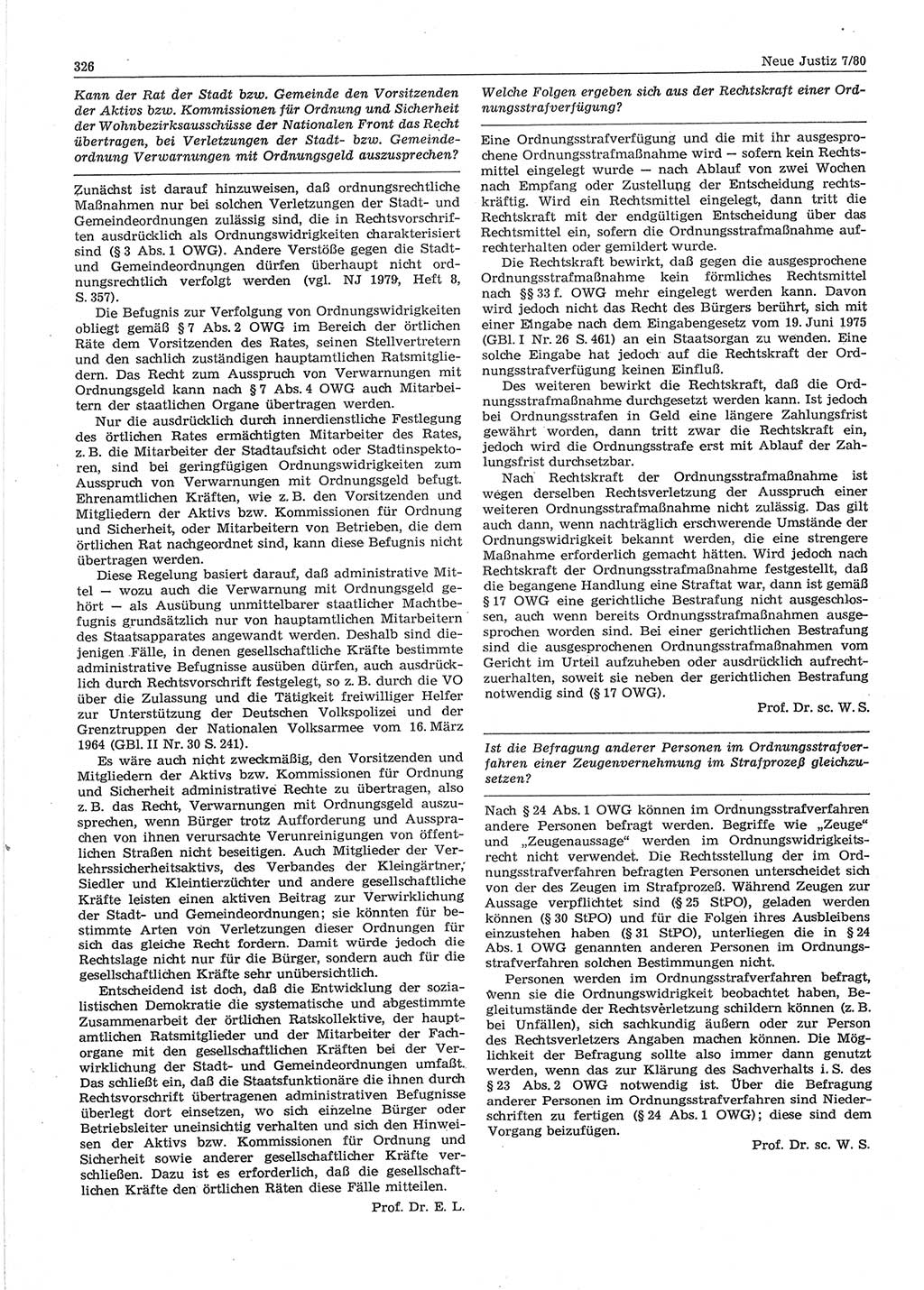 Neue Justiz (NJ), Zeitschrift für sozialistisches Recht und Gesetzlichkeit [Deutsche Demokratische Republik (DDR)], 34. Jahrgang 1980, Seite 326 (NJ DDR 1980, S. 326)