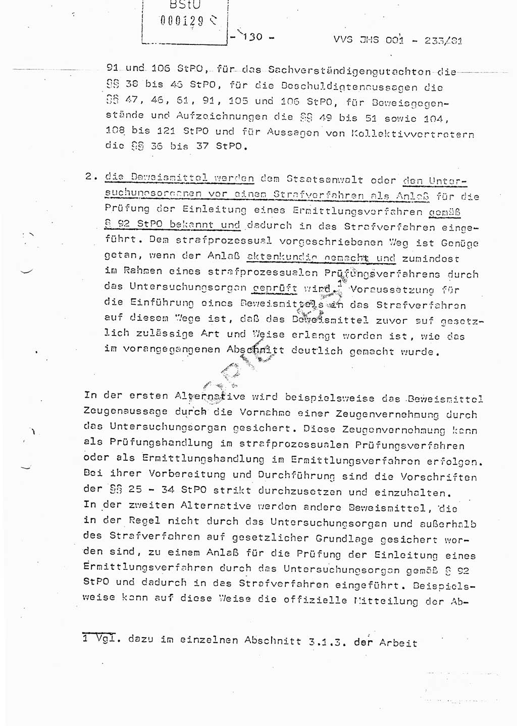 Dissertation Oberstleutnant Horst Zank (JHS), Oberstleutnant Dr. Karl-Heinz Knoblauch (JHS), Oberstleutnant Gustav-Adolf Kowalewski (HA Ⅸ), Oberstleutnant Wolfgang Plötner (HA Ⅸ), Ministerium für Staatssicherheit (MfS) [Deutsche Demokratische Republik (DDR)], Juristische Hochschule (JHS), Vertrauliche Verschlußsache (VVS) o001-233/81, Potsdam 1981, Blatt 130 (Diss. MfS DDR JHS VVS o001-233/81 1981, Bl. 130)