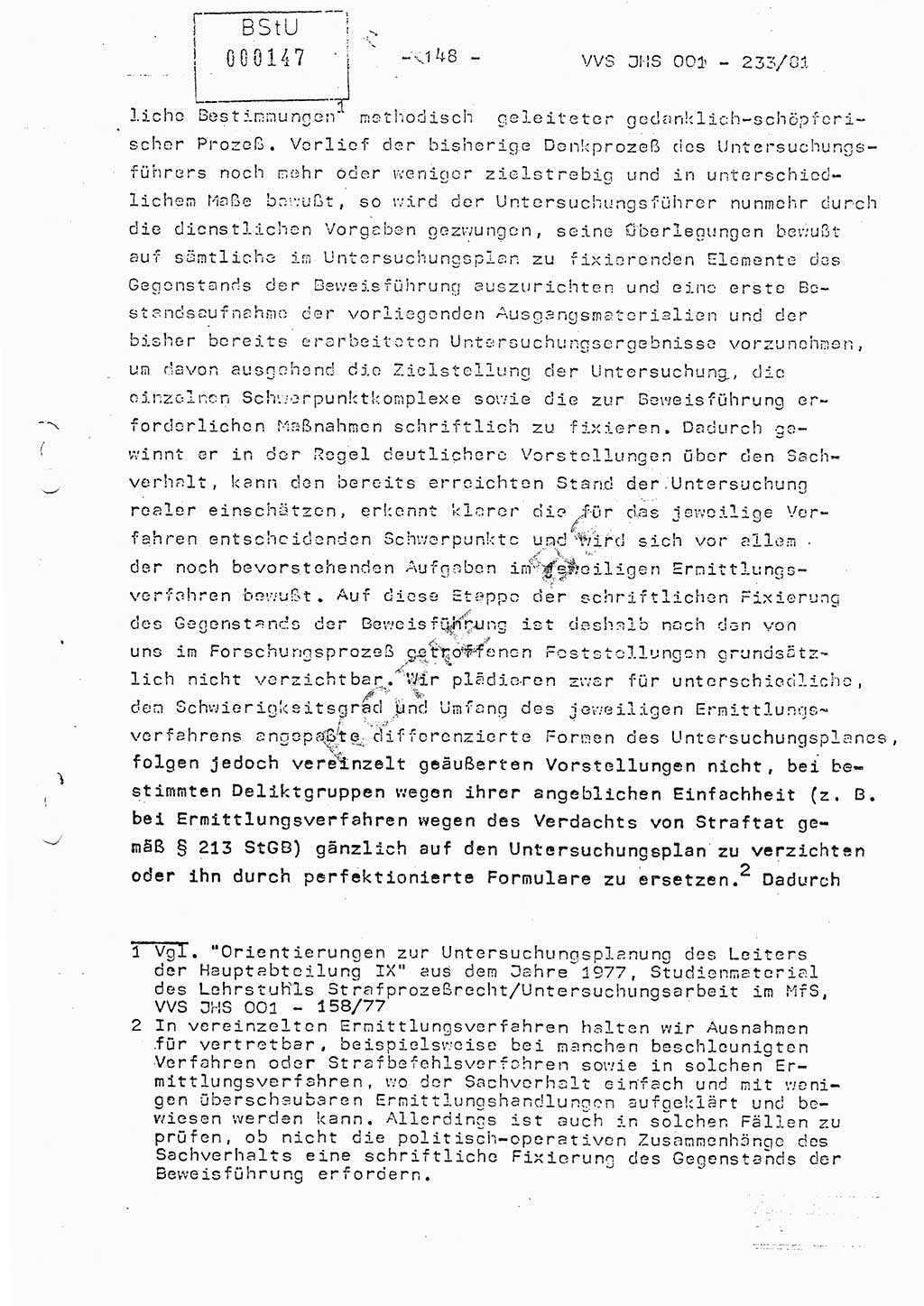 Dissertation Oberstleutnant Horst Zank (JHS), Oberstleutnant Dr. Karl-Heinz Knoblauch (JHS), Oberstleutnant Gustav-Adolf Kowalewski (HA Ⅸ), Oberstleutnant Wolfgang Plötner (HA Ⅸ), Ministerium für Staatssicherheit (MfS) [Deutsche Demokratische Republik (DDR)], Juristische Hochschule (JHS), Vertrauliche Verschlußsache (VVS) o001-233/81, Potsdam 1981, Blatt 148 (Diss. MfS DDR JHS VVS o001-233/81 1981, Bl. 148)