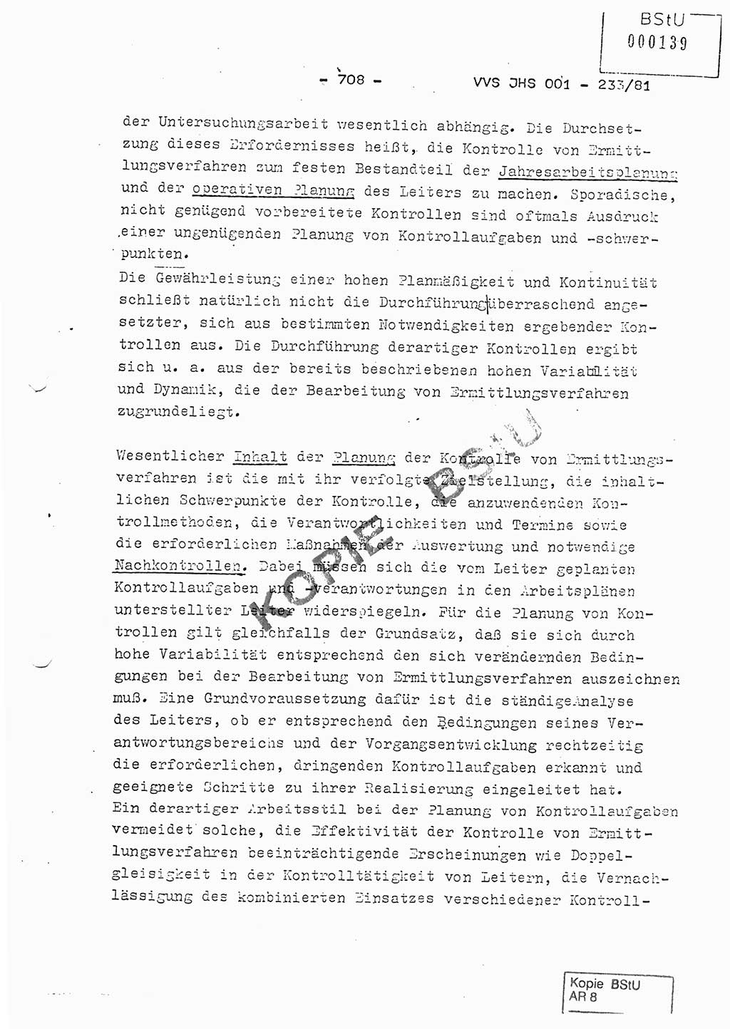 Dissertation Oberstleutnant Horst Zank (JHS), Oberstleutnant Dr. Karl-Heinz Knoblauch (JHS), Oberstleutnant Gustav-Adolf Kowalewski (HA Ⅸ), Oberstleutnant Wolfgang Plötner (HA Ⅸ), Ministerium für Staatssicherheit (MfS) [Deutsche Demokratische Republik (DDR)], Juristische Hochschule (JHS), Vertrauliche Verschlußsache (VVS) o001-233/81, Potsdam 1981, Blatt 708 (Diss. MfS DDR JHS VVS o001-233/81 1981, Bl. 708)