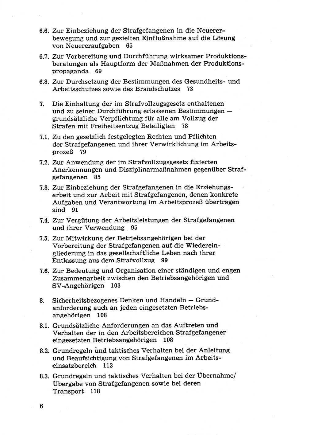 Handbuch für Betriebsangehörige, Abteilung Strafvollzug (SV) [Ministerium des Innern (MdI) Deutsche Demokratische Republik (DDR)] 1981, Seite 6 (Hb. BA Abt. SV MdI DDR 1981, S. 6)