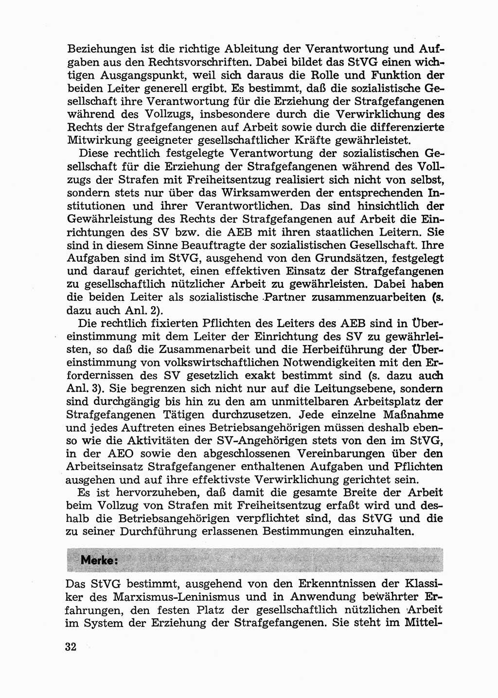Handbuch für Betriebsangehörige, Abteilung Strafvollzug (SV) [Ministerium des Innern (MdI) Deutsche Demokratische Republik (DDR)] 1981, Seite 32 (Hb. BA Abt. SV MdI DDR 1981, S. 32)