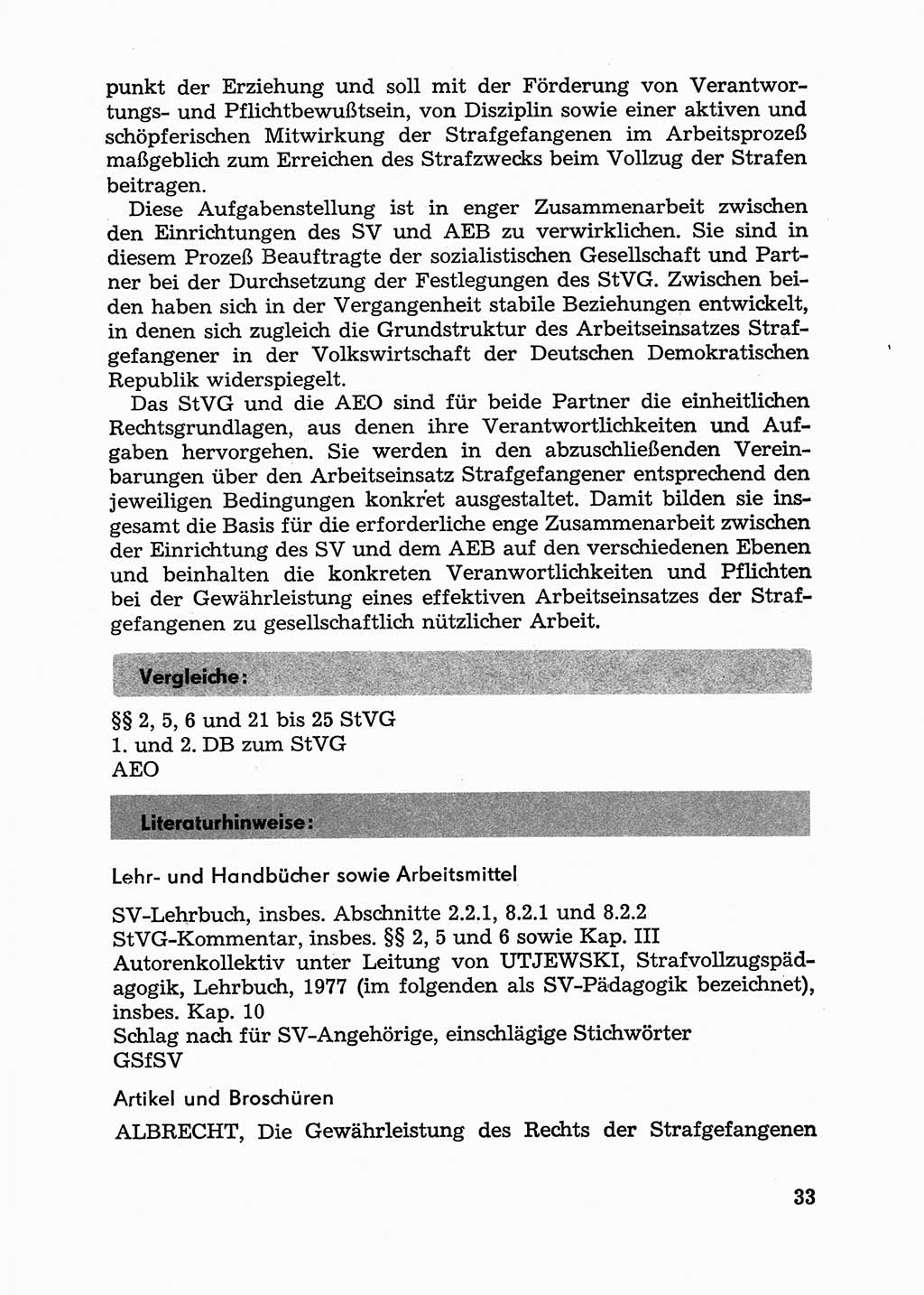 Handbuch für Betriebsangehörige, Abteilung Strafvollzug (SV) [Ministerium des Innern (MdI) Deutsche Demokratische Republik (DDR)] 1981, Seite 33 (Hb. BA Abt. SV MdI DDR 1981, S. 33)