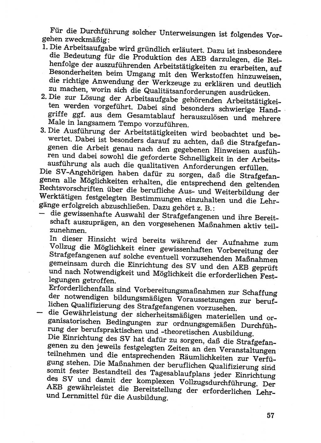 Handbuch für Betriebsangehörige, Abteilung Strafvollzug (SV) [Ministerium des Innern (MdI) Deutsche Demokratische Republik (DDR)] 1981, Seite 57 (Hb. BA Abt. SV MdI DDR 1981, S. 57)